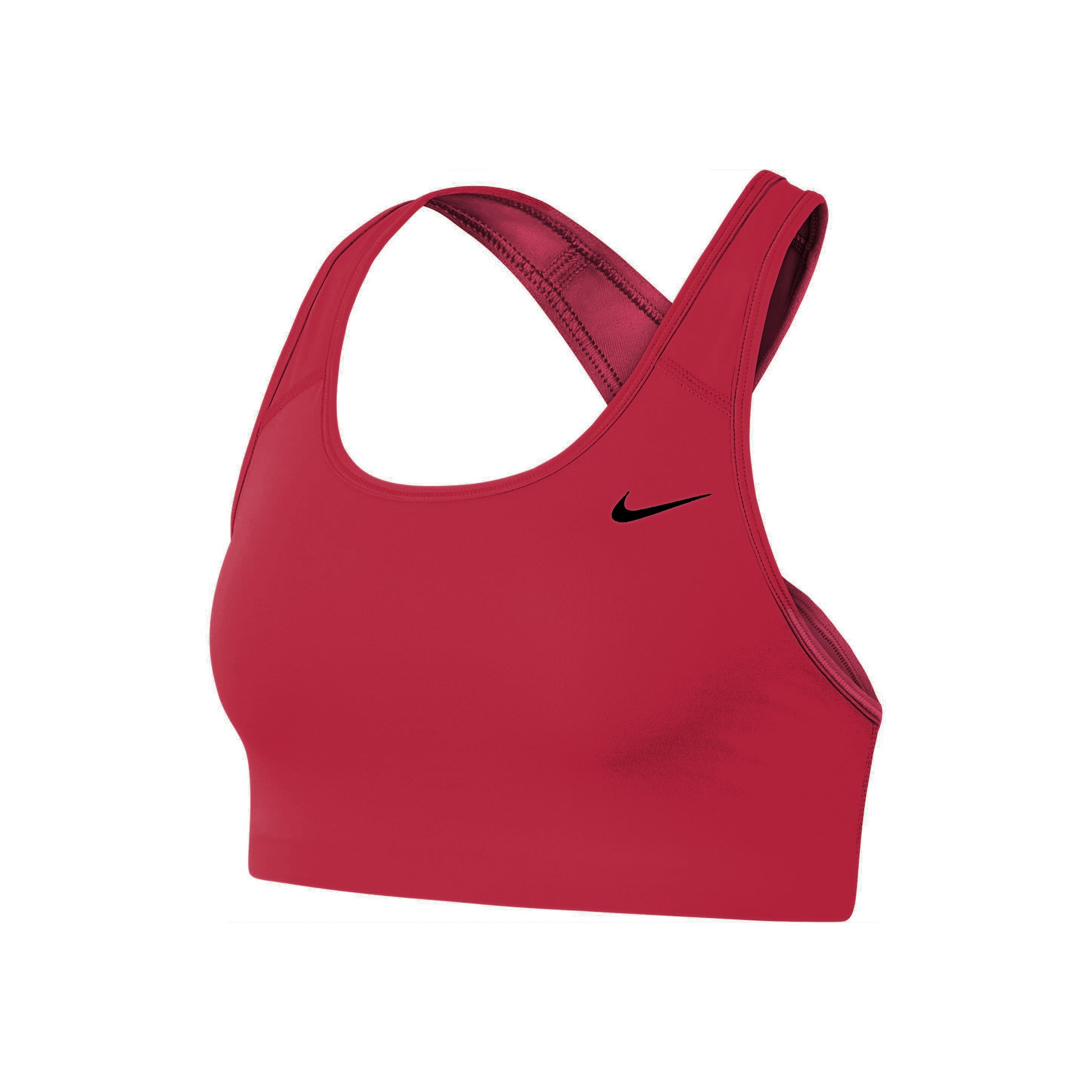 Nike Dri-Fit Swoosh Sport-BH Damen - rot, schwarz