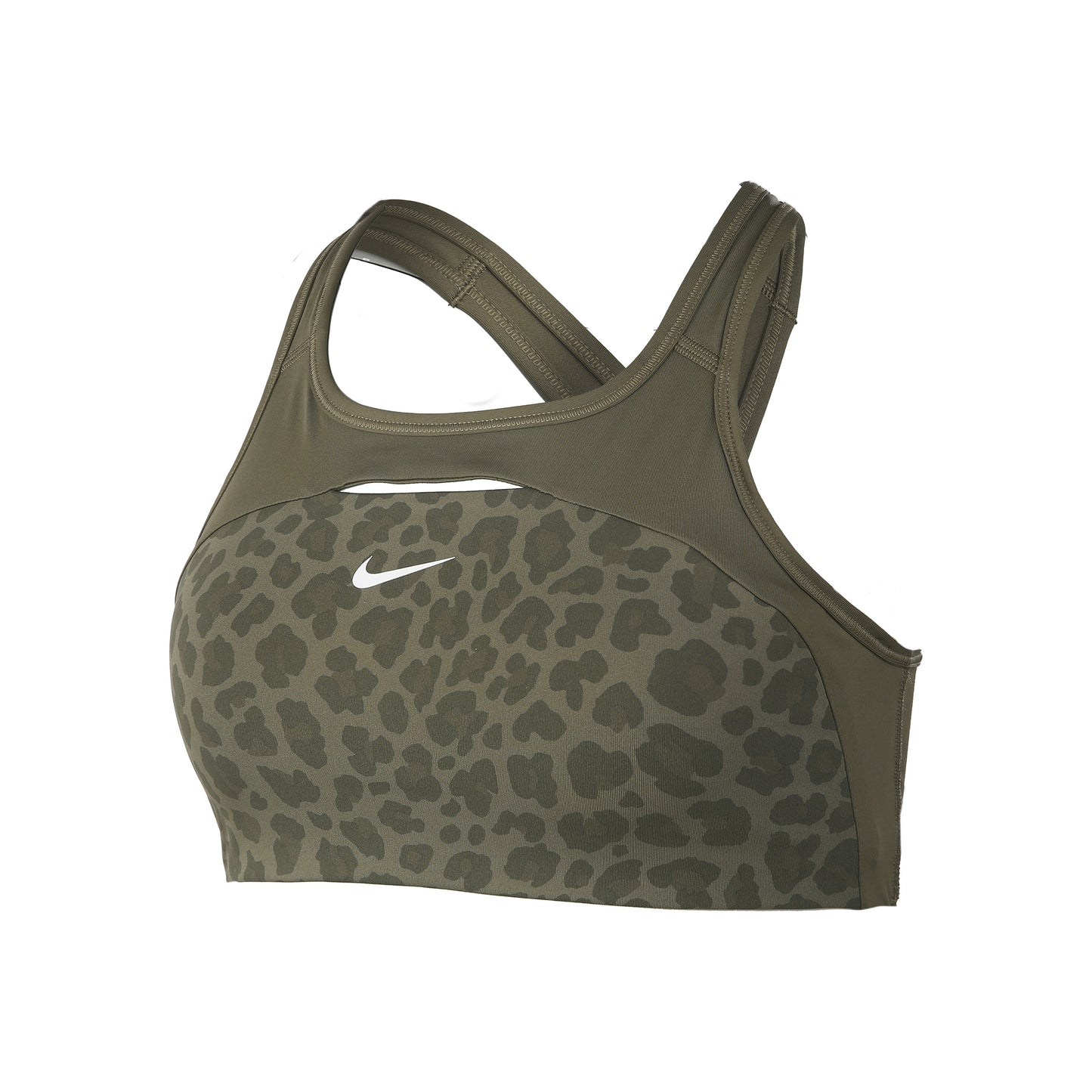 Nike Dri-Fit Swoosh CRS Sport-BH Damen - oliv, dunkelgrün