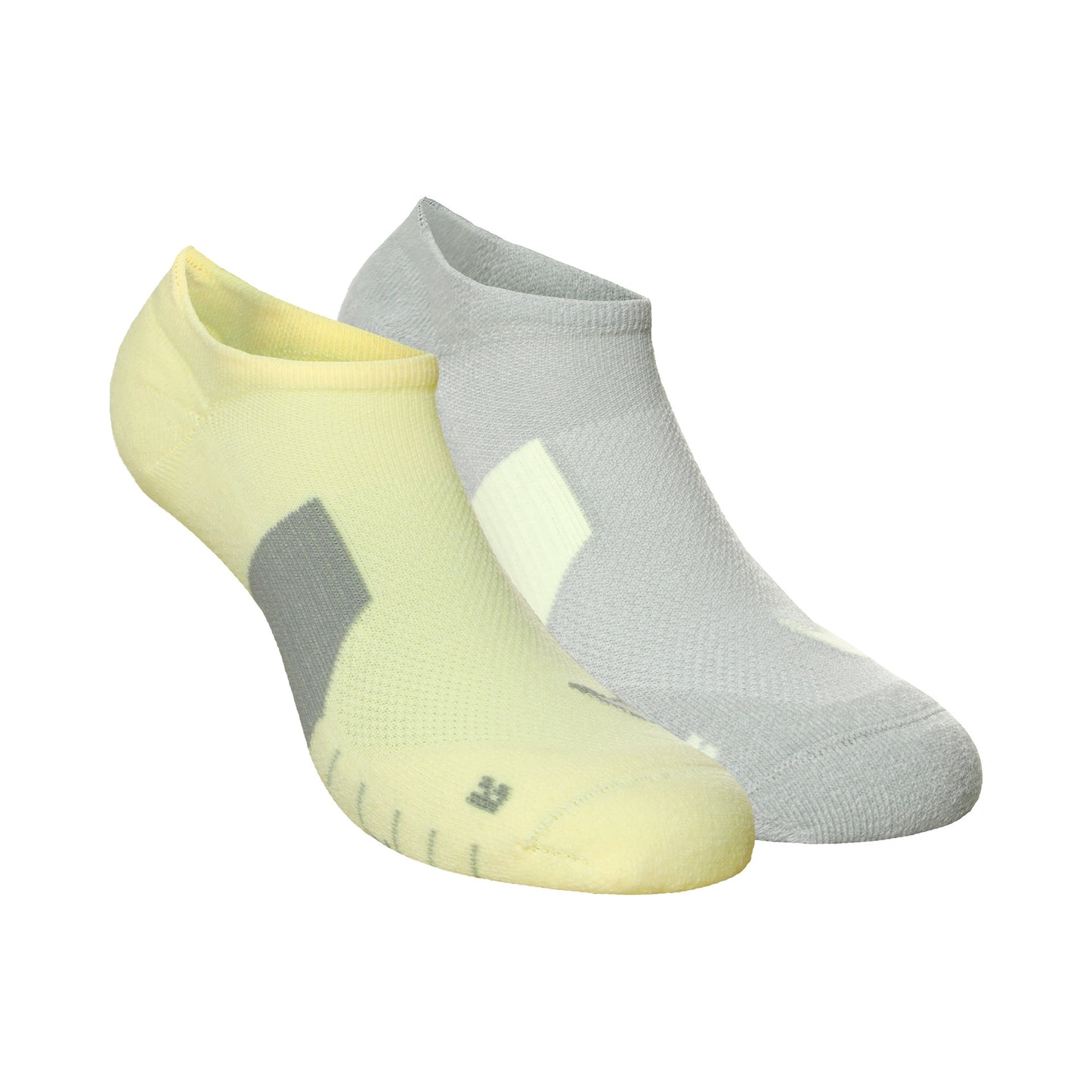 Nike Dri-Fit Multiplier No-Show Socks Laufsocken 2er Pack Unisex - grau, gelb