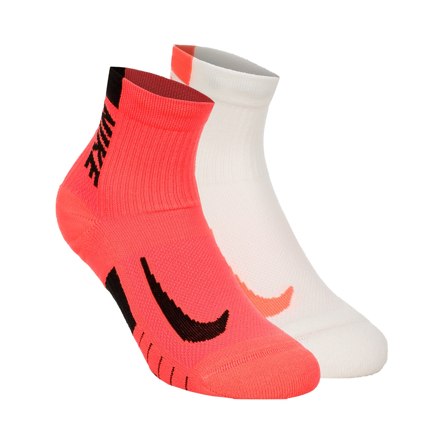 Nike Dri-Fit Multiplier No-Show Socks Laufsocken 2er Pack Unisex - koralle, creme