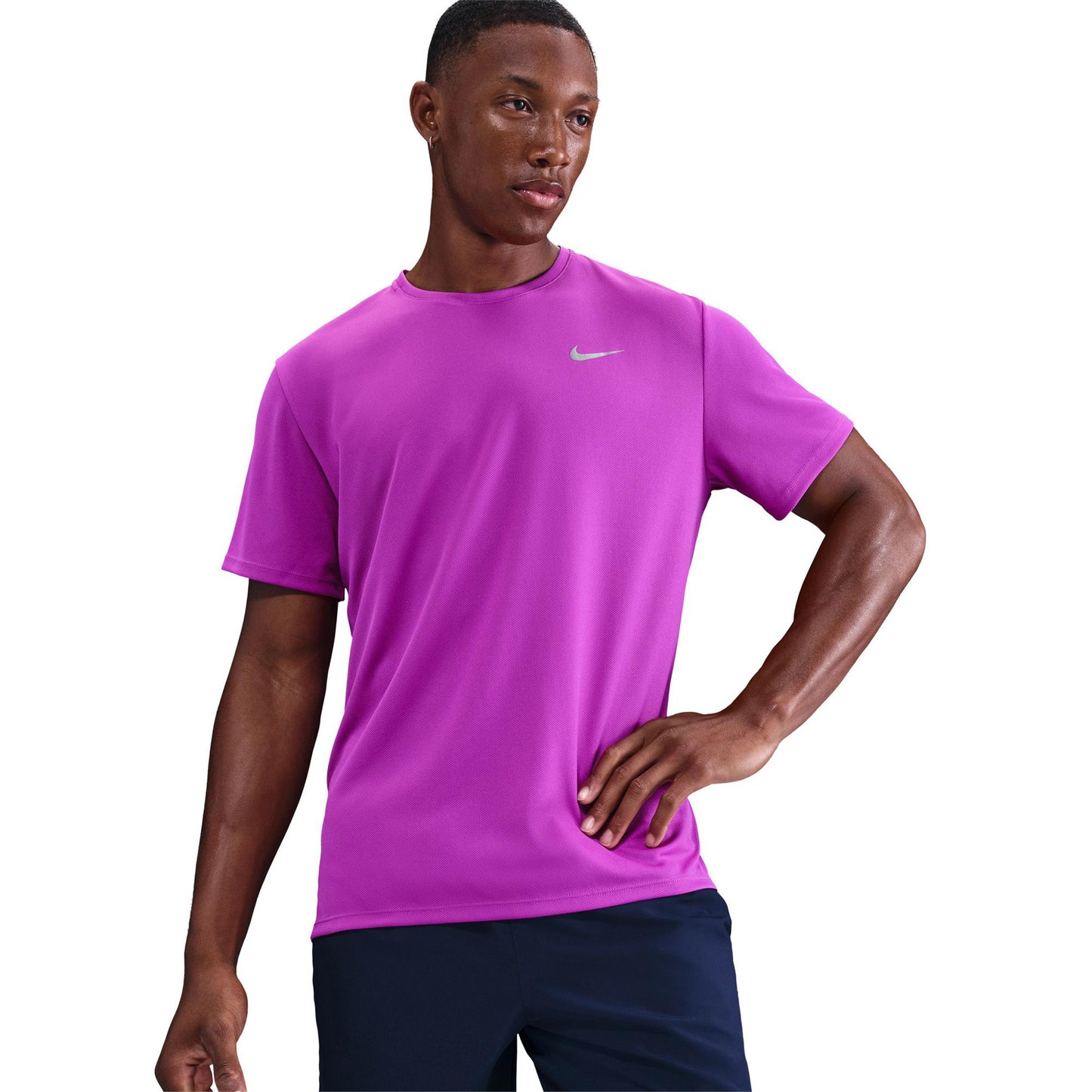 Nike Miler Laufshirt Herren - lila, silber