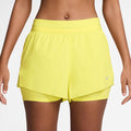 Swift 2in1 Laufshorts Damen - zitronengelb, silber