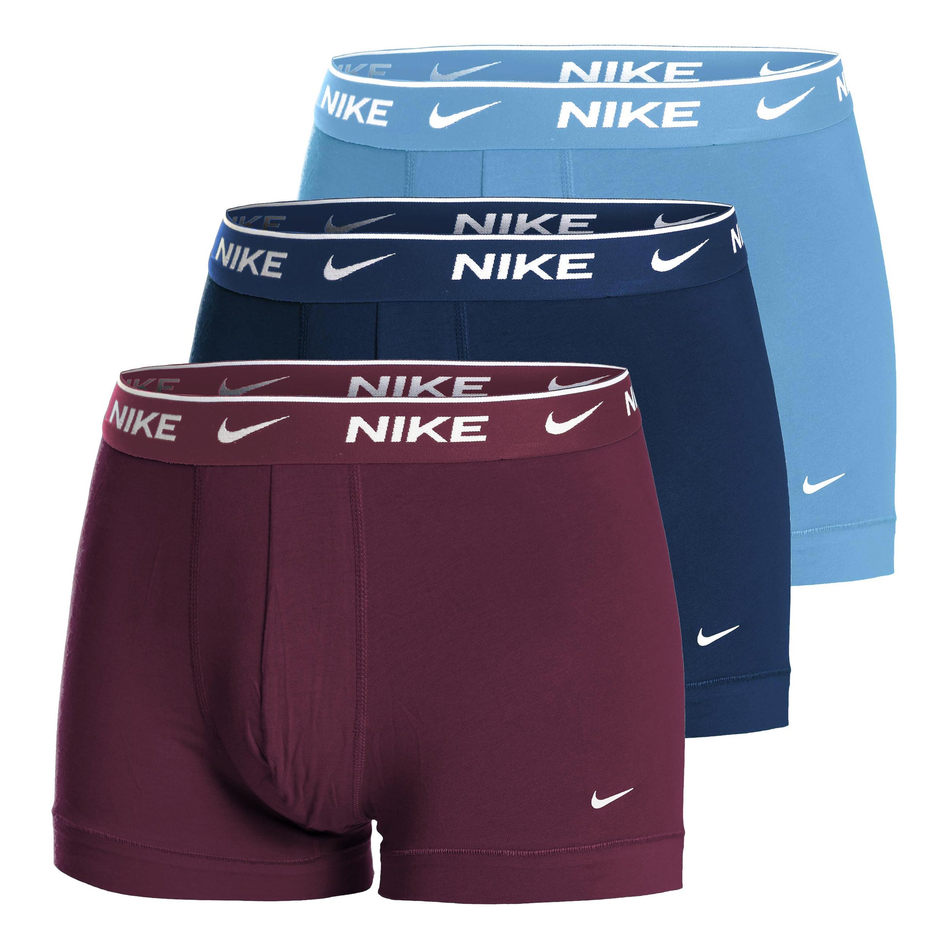 Nike Everyday Stretch Trunk Boxer Short 3er Pack Herren - hellblau, dunkelrot