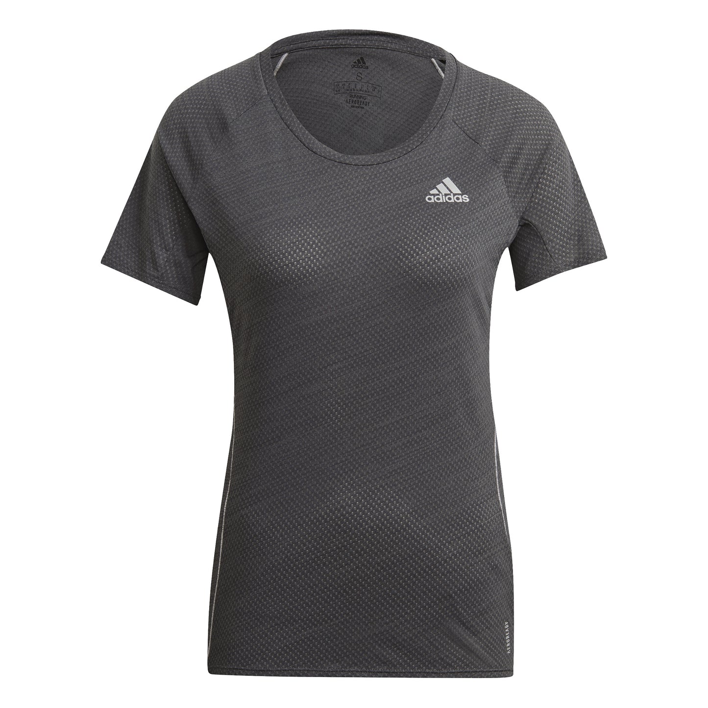 adidas Runner T-Shirt Damen - dunkelgrau, weiß