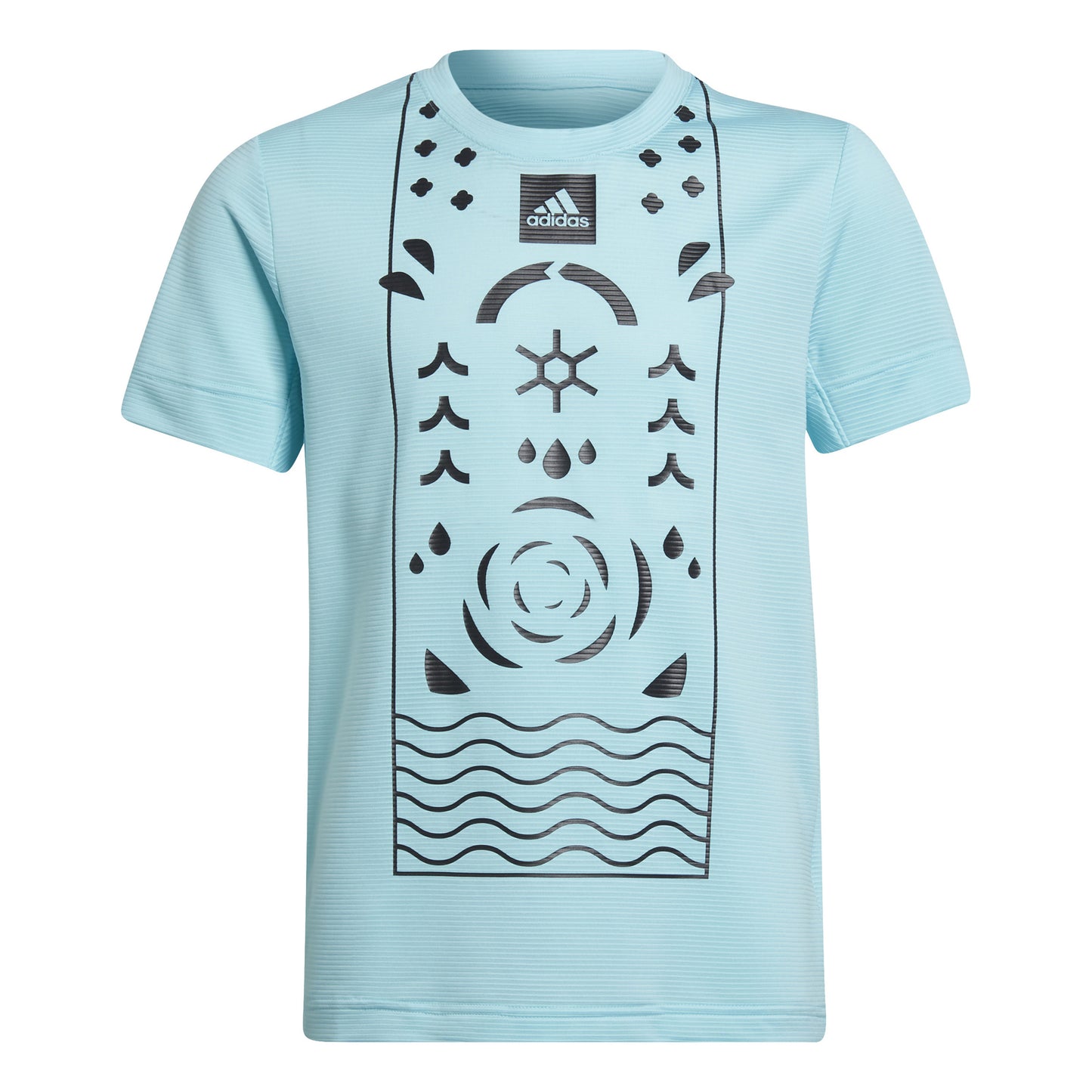 adidas Q2 T-Shirt Jungen - hellblau, schwarz