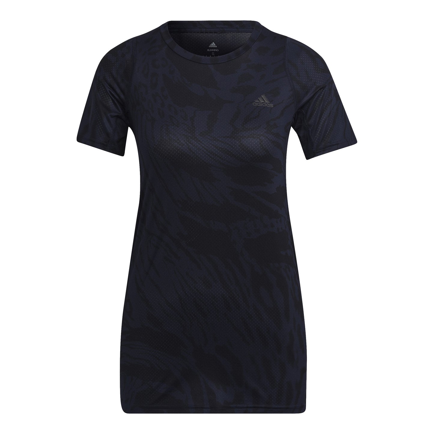 adidas Fast All Over Print Laufshirt Damen-Blau,Schwarz