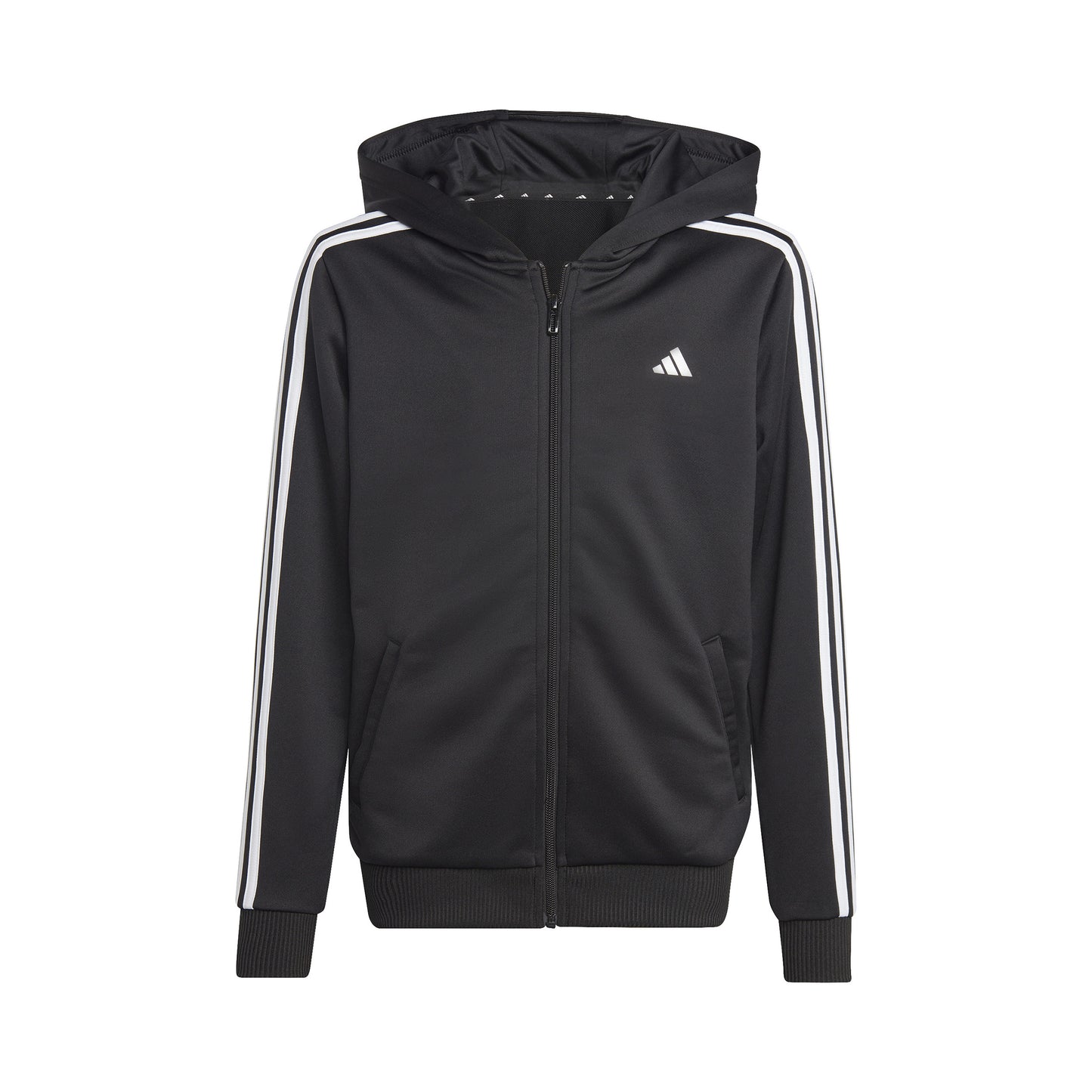 adidas Training ES 3 Stripes Full-Zip Sweatjacke Kinder - schwarz, weiß