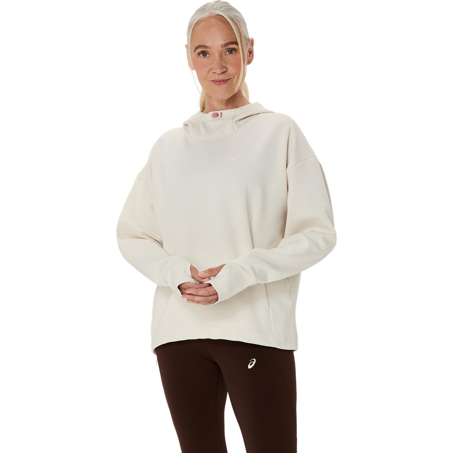 ASICS Nagino Run Adjustable Hoody Damen-Creme
