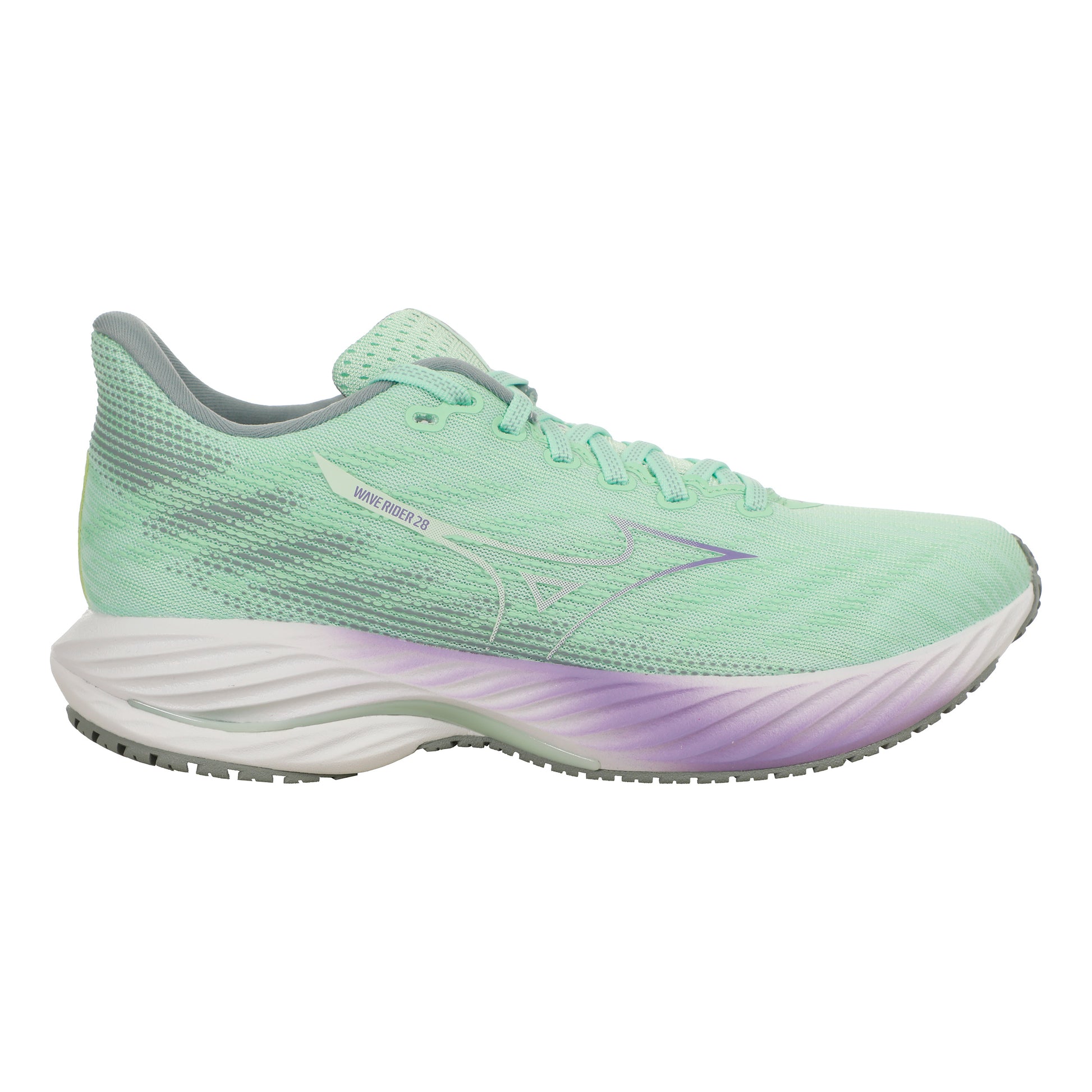 Mizuno Wave Rider 28 Neutralschuh Damen-Grün,Lila