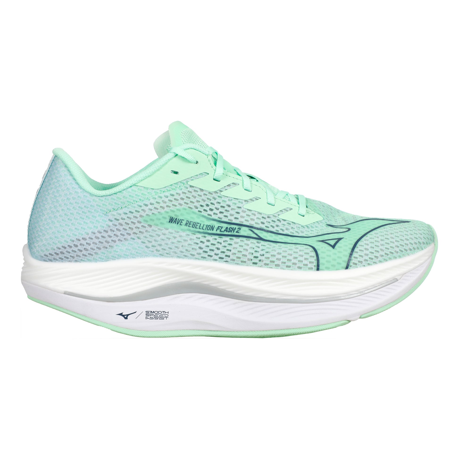 Mizuno Wave Rebellion Flash 2 Wettkampfschuh Herren-Mint,Dunkelblau