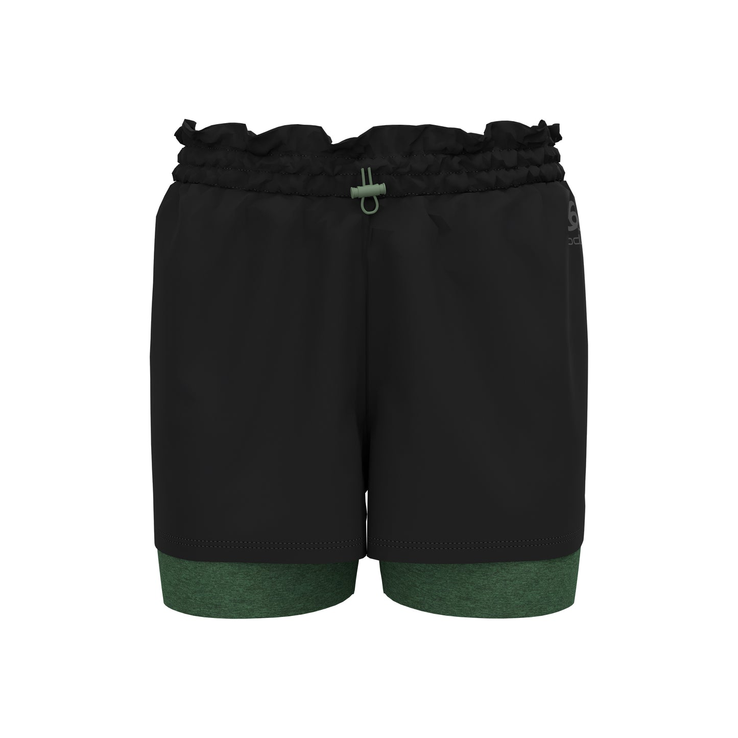 Odlo 2in1 Active 365 5in Laufshorts Damen-Schwarz,Dunkelgrün