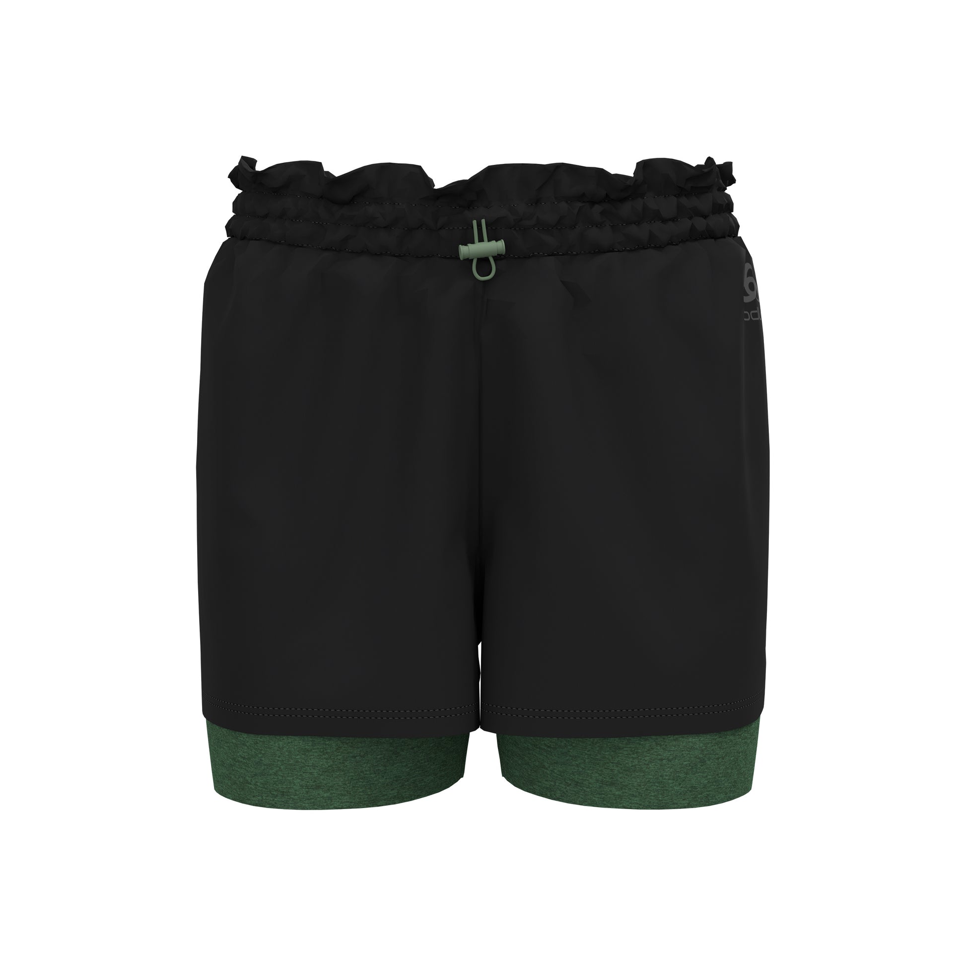 Odlo 2in1 Active 365 5in Laufshorts Damen-Schwarz,Dunkelgrün
