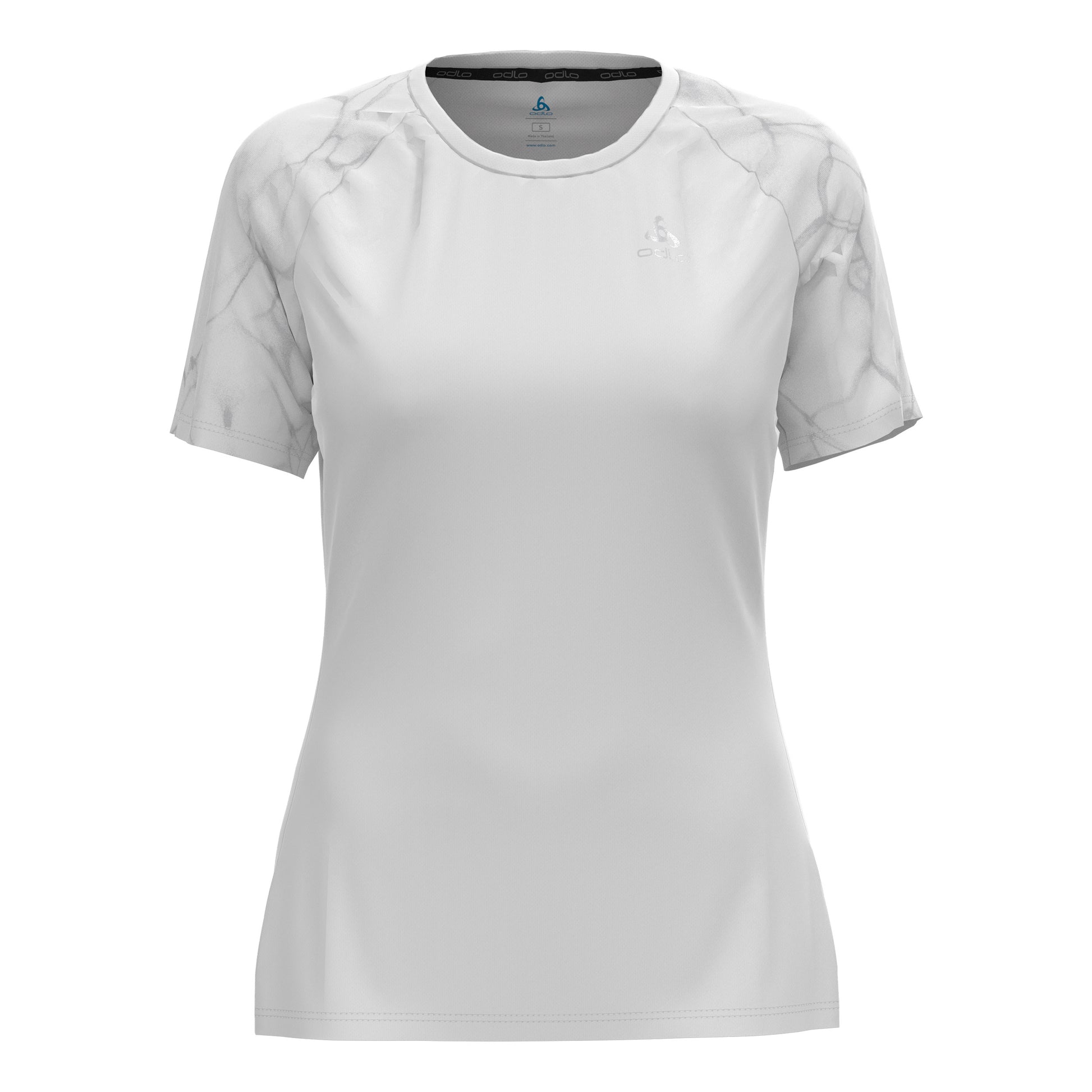 Odlo Essential Print Crew Neck Laufshirt Damen-Weiß
