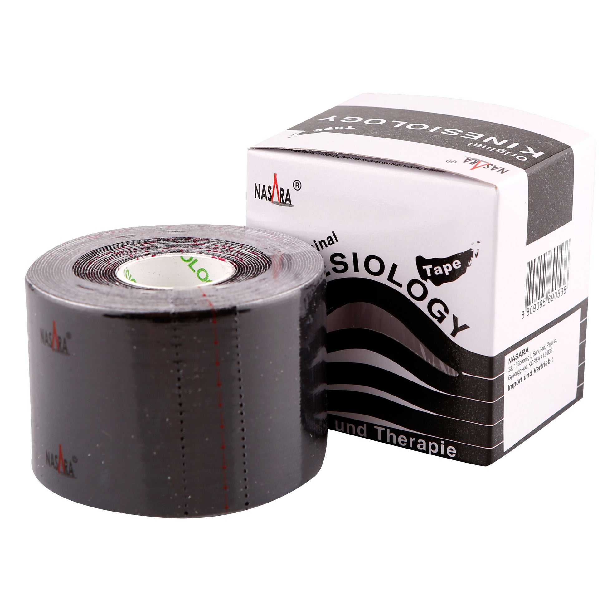 Nasara Kinesiologie Tape 1 Rolle-Schwarz