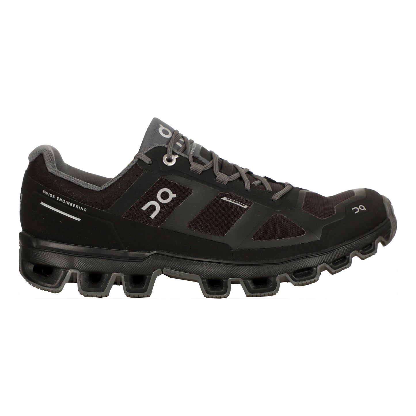 On Cloudflyer Waterproof Neutralschuh Damen-Schwarz,Grau
