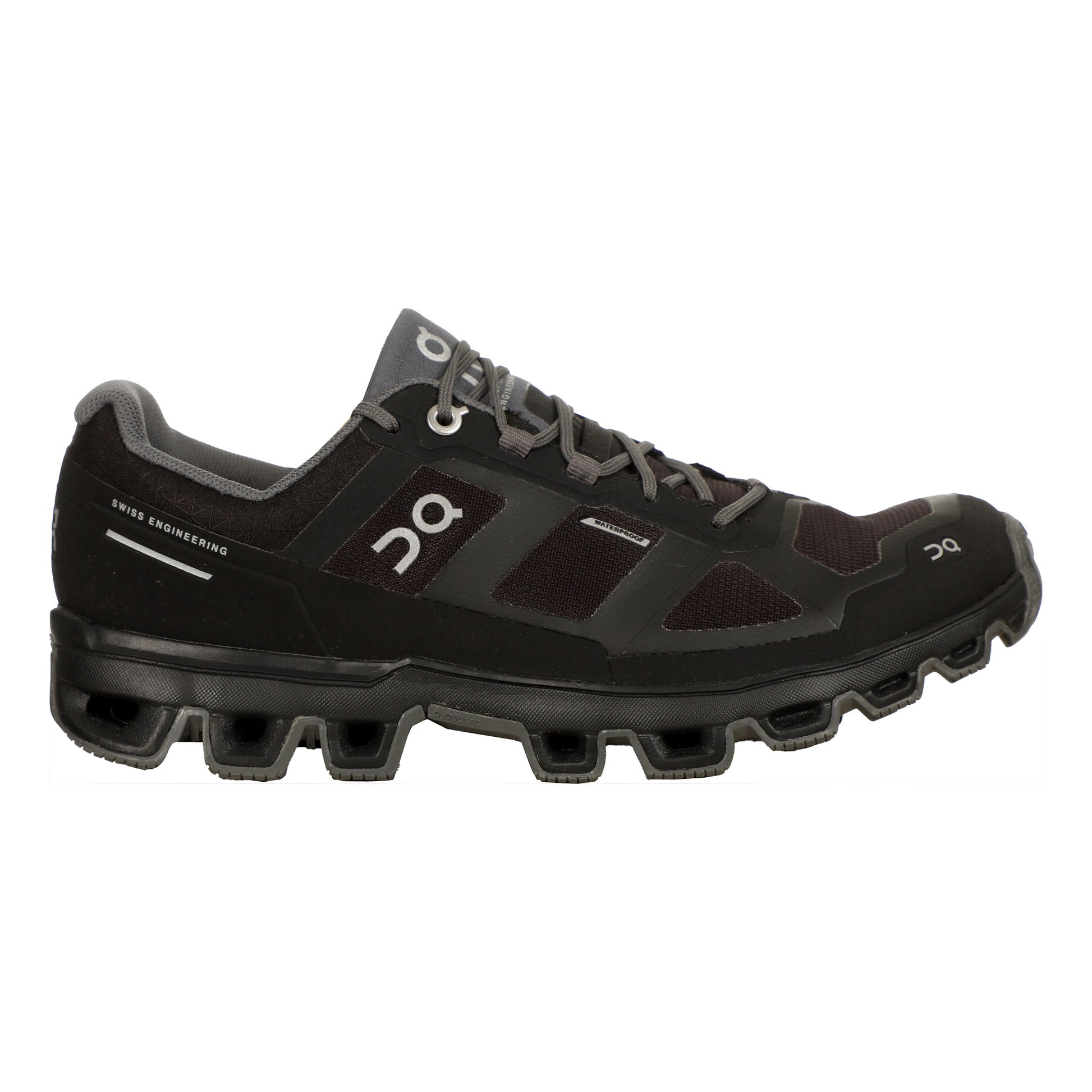 On Cloudflyer Waterproof Neutralschuh Damen-Schwarz,Grau