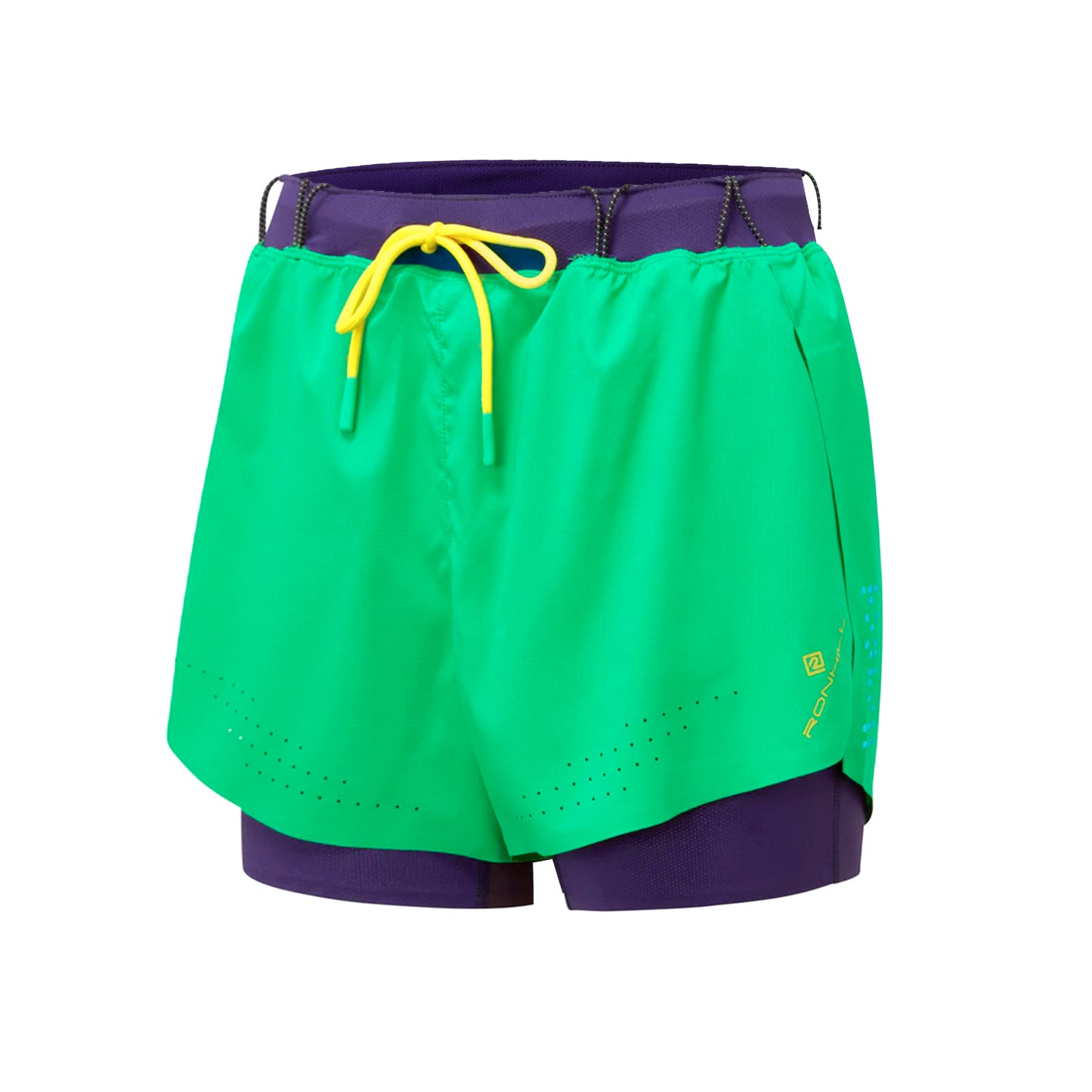 Ronhill Tech Distance Twin Laufshorts Damen-Grün,Lila