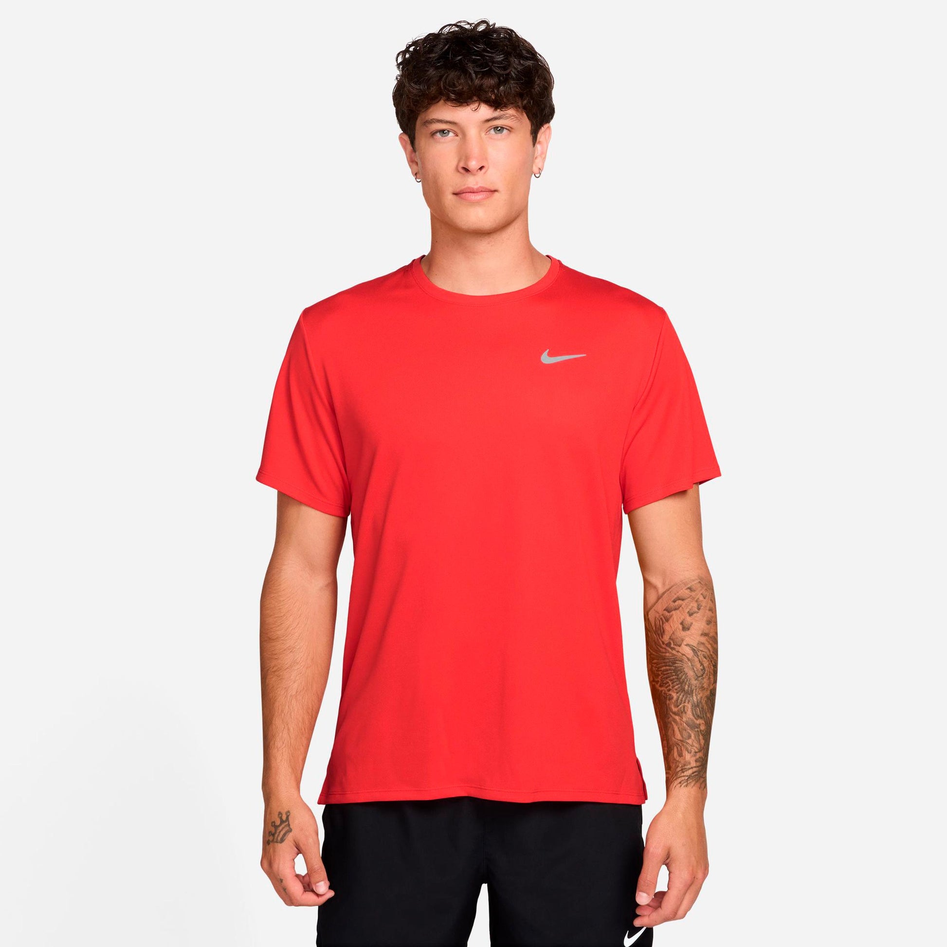 Nike Miler Laufshirt Herren - hellrot, silber