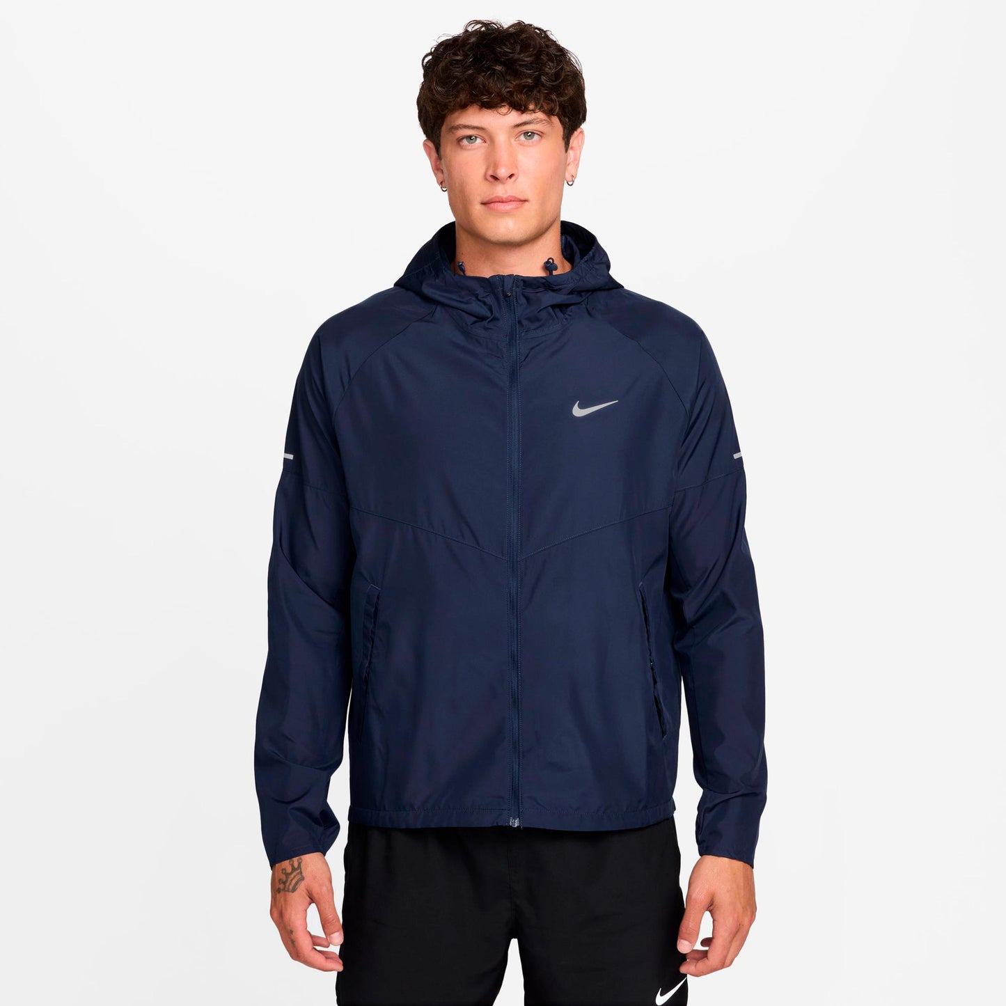 Nike Miler Laufjacke Herren - dunkelblau, silber