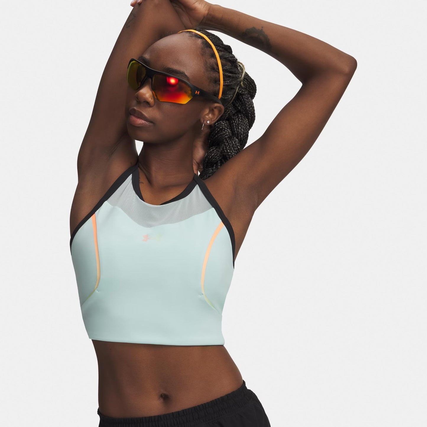 Under Armour Velociti Elite Crop  Laufshirt Damen-mint, koralle