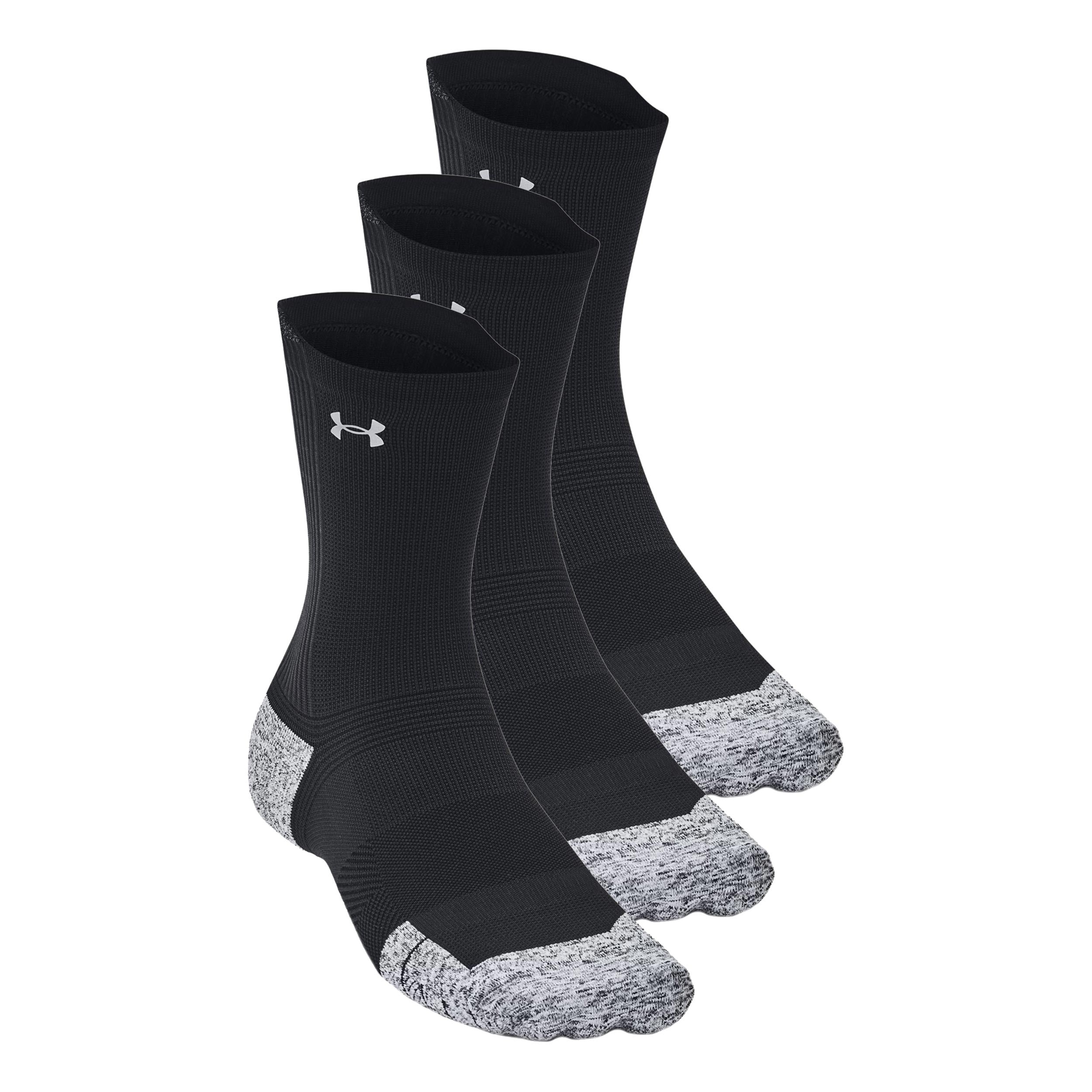 Under Armour Velociti Run Cush Crew 3pack Laufsocken Unisex - schwarz, schwarz