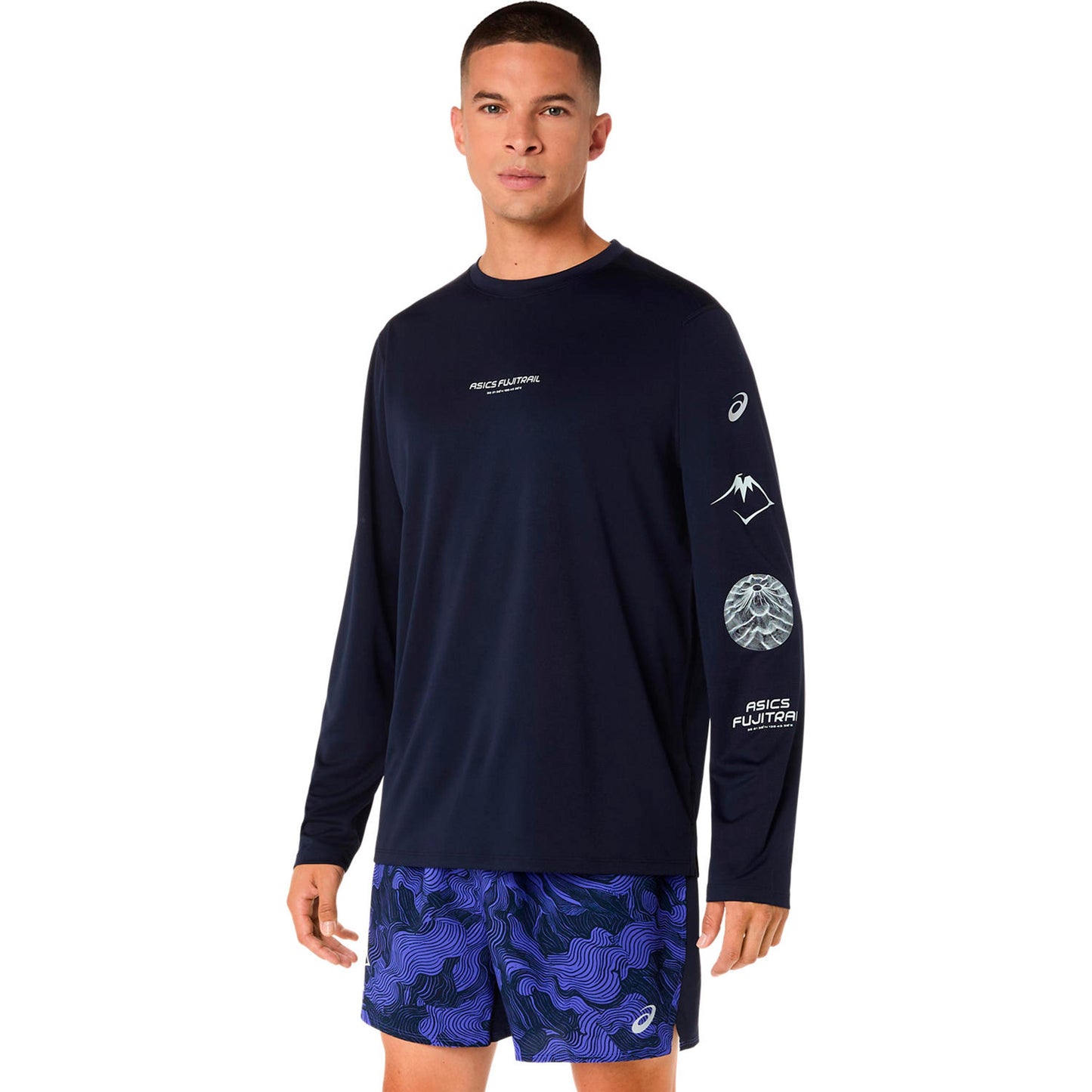 ASICS Fujitrail Logo  Laufshirt Herren - dunkelblau, blau