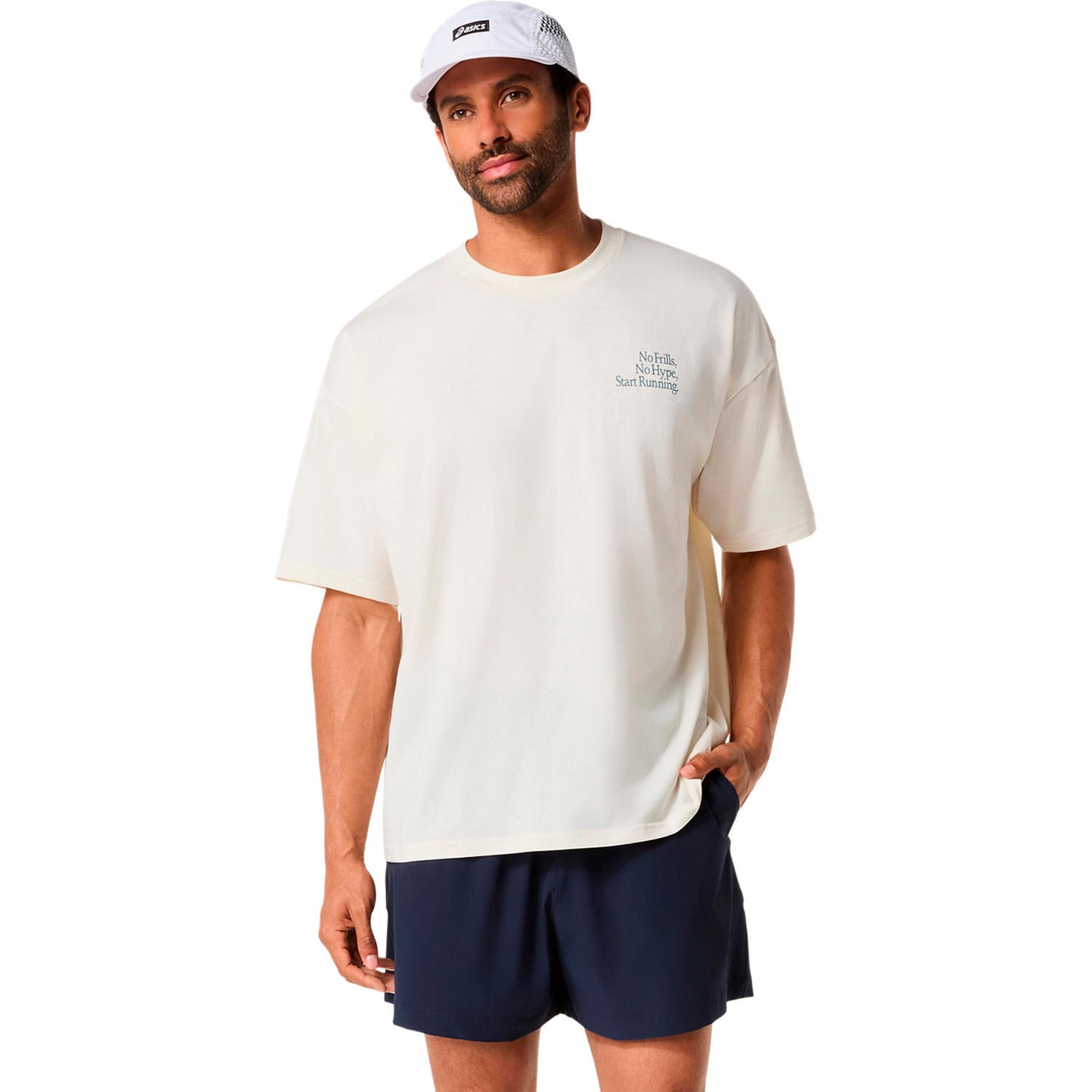 ASICS Runner Message Graphic Relaxed  Laufshirt Herren - creme