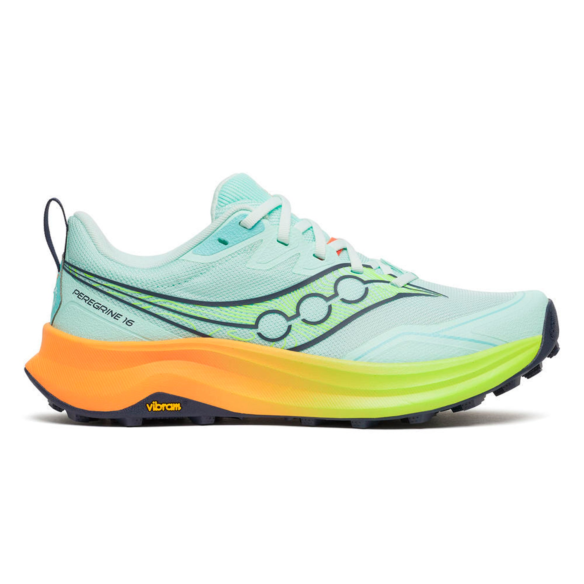 Saucony Peregrine 16 Trailschuh Damen-türkis, neongelb