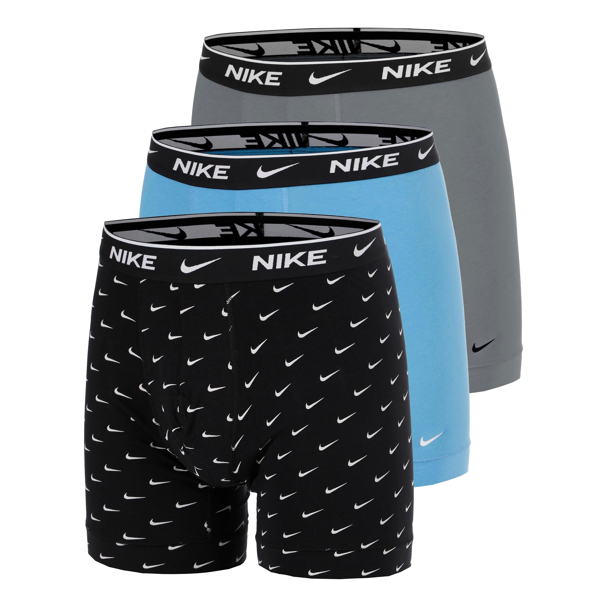 Nike Essential Cotton Stretch Boxer Brief Boxer Short - 3er Pack Herren-schwarz, grau