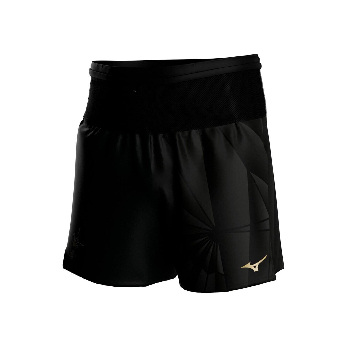Mizuno Active Graphic Multi Pocket 7in Laufshorts Herren - schwarz, gold