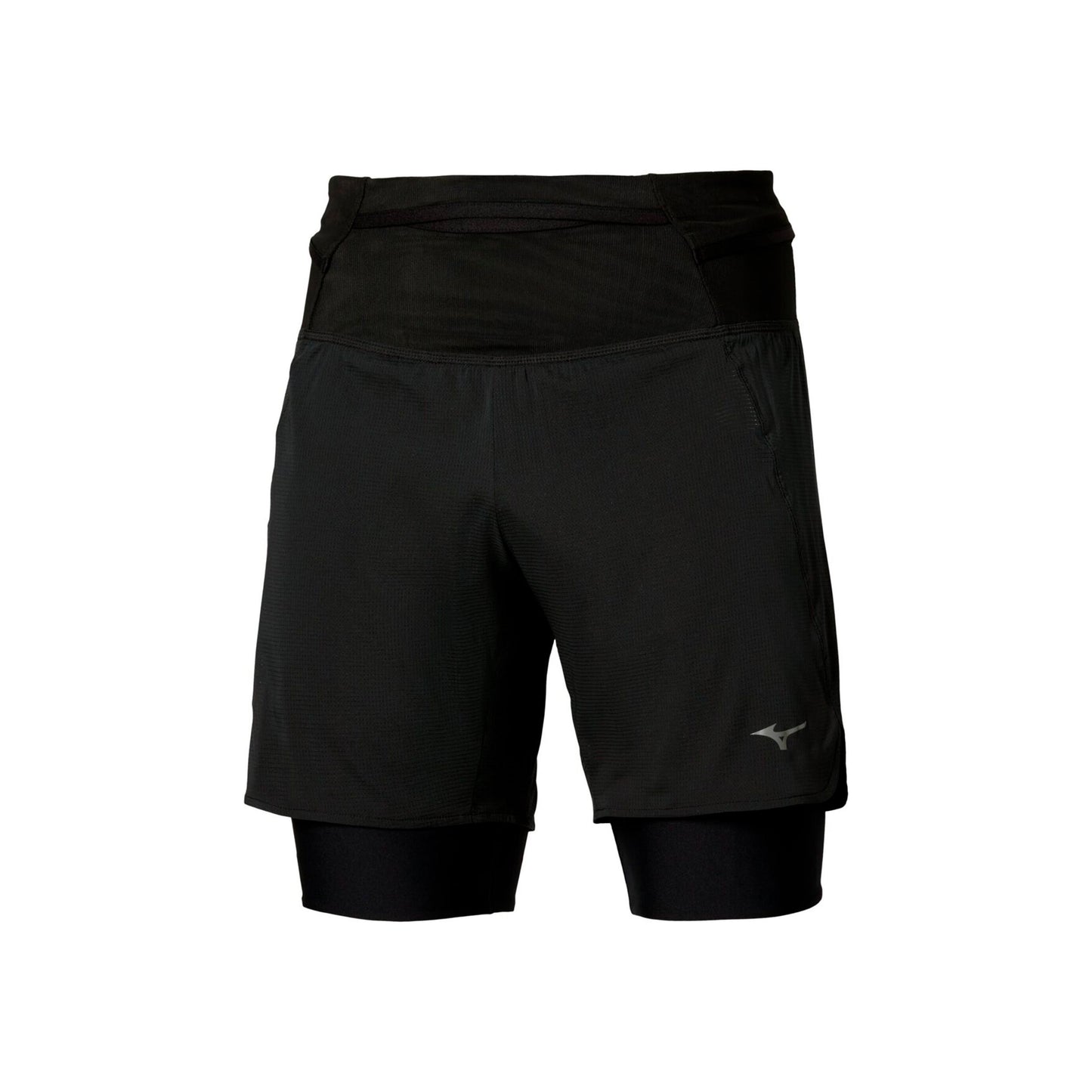 Mizuno Trail Multipocket Trail 2in1 Laufshorts Herren - schwarz