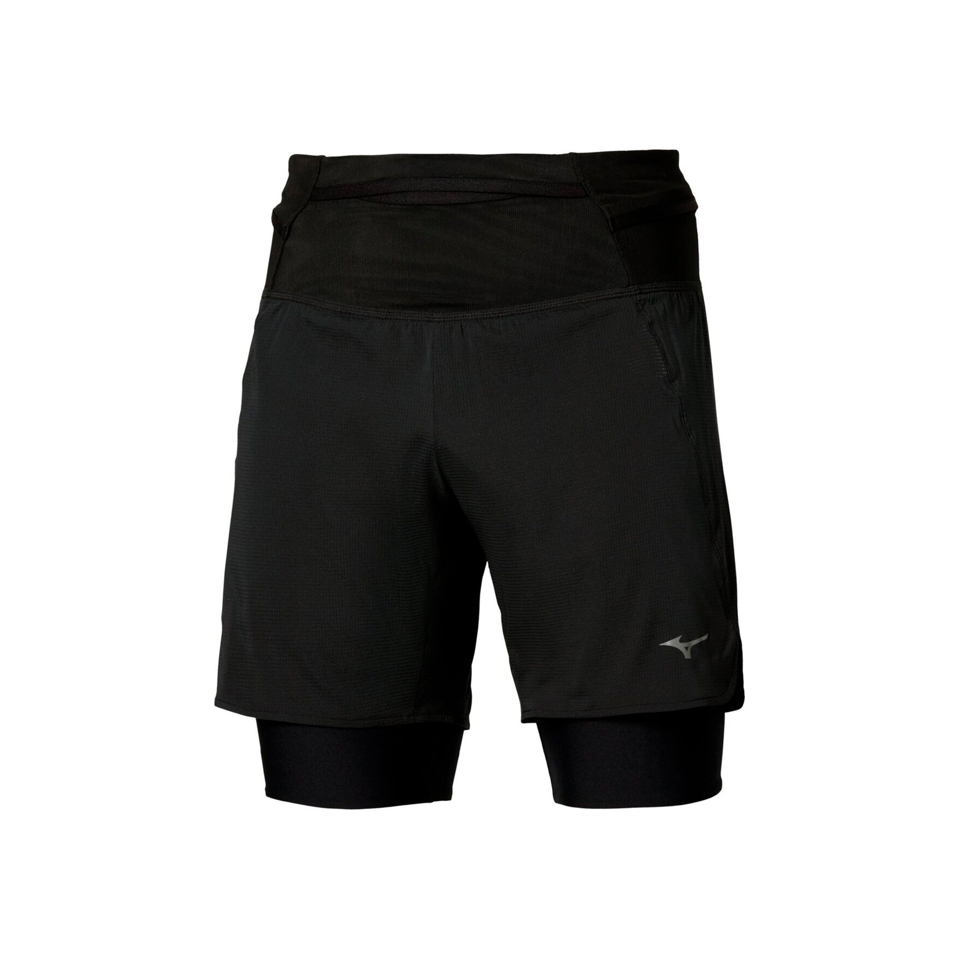 Mizuno Trail Multipocket Trail 2in1 Laufshorts Herren - schwarz
