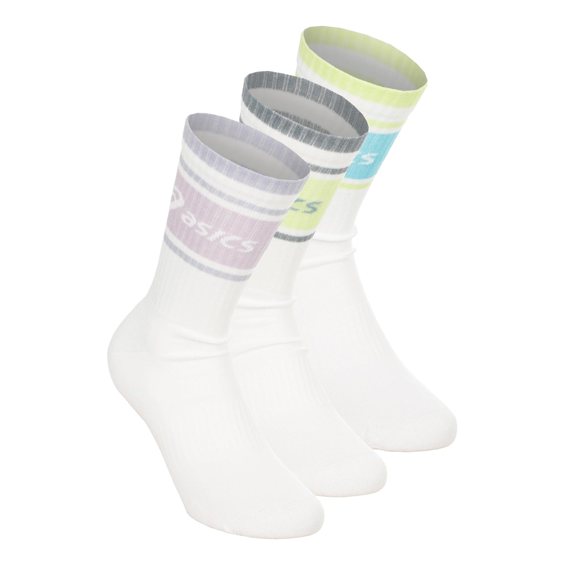 ASICS 3 Pack Asics Logo Crew  Laufsocken - weiß, mehrfarbig