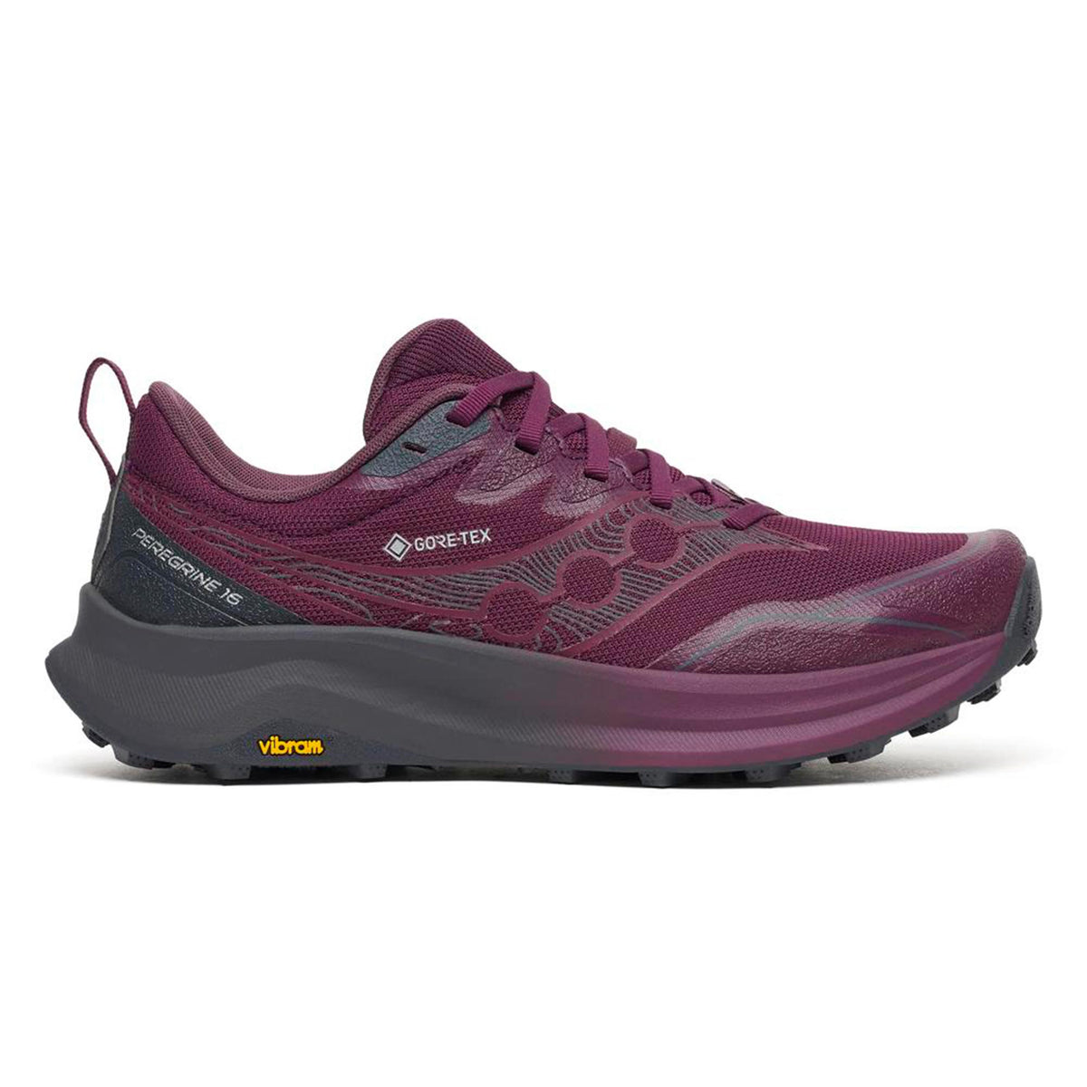 Saucony Peregrine 16 GTX Trailschuh Damen - weinrot, grau