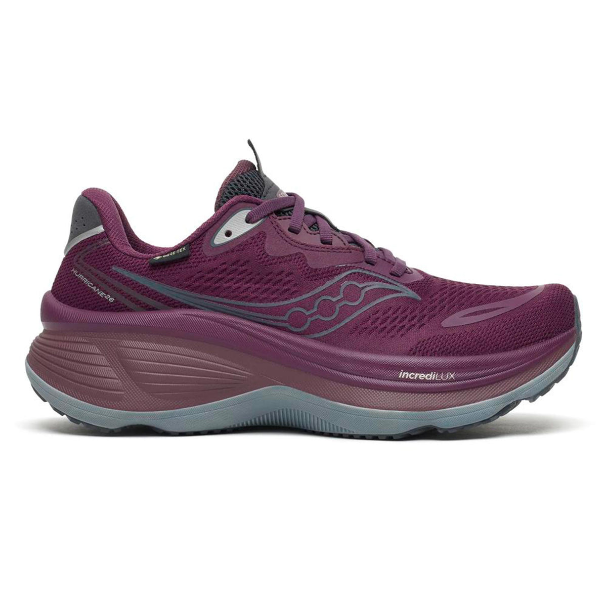 Saucony Hurricane 26 GTX Stabilitätsschuh Damen - weinrot, grau
