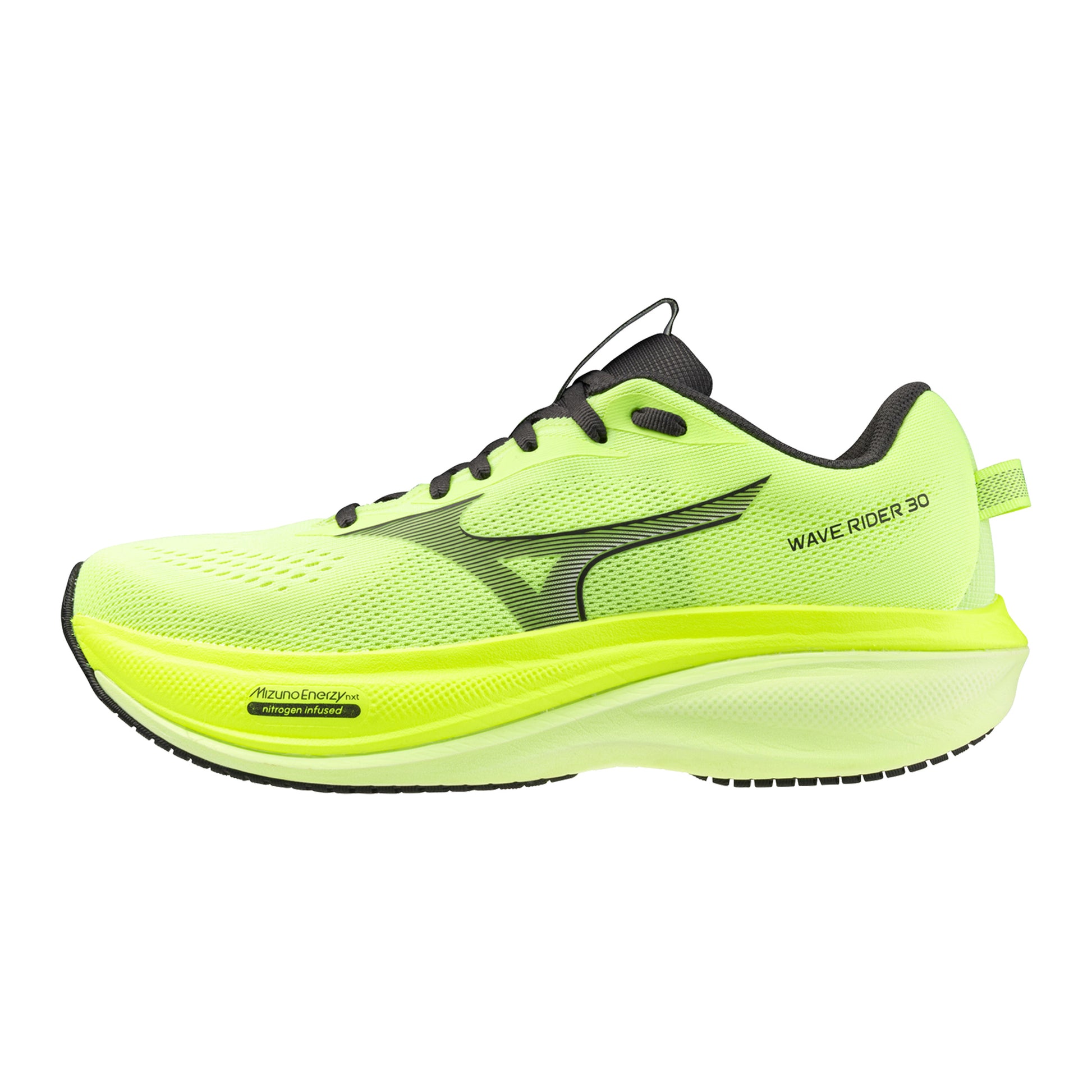 Mizuno Wave Rider 30  Neutralschuh Herren - neongelb, schwarz