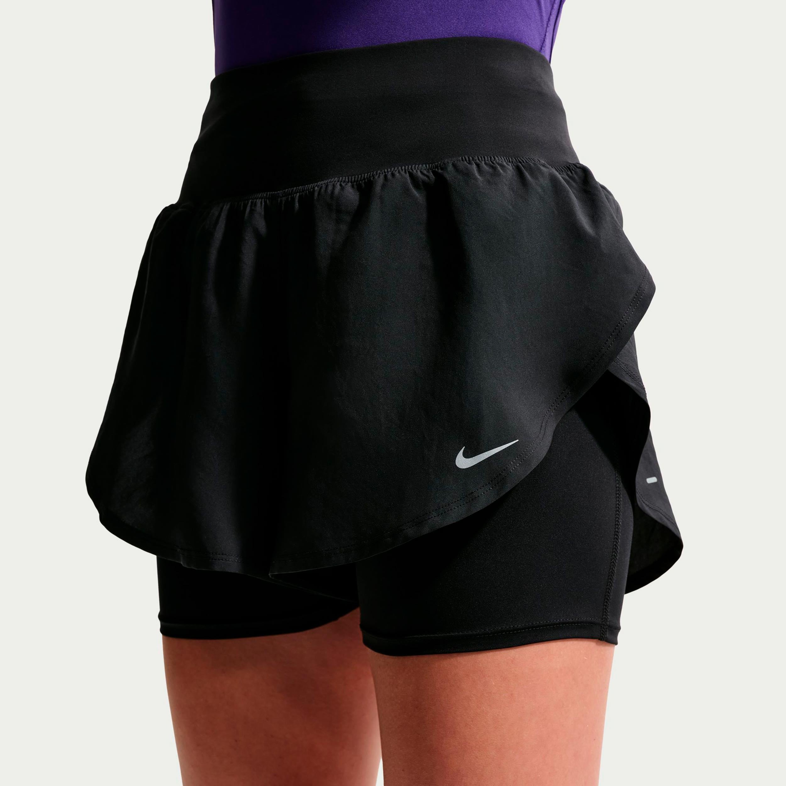 Nike Flow 2in1  Laufshorts Damen - schwarz, schwarz