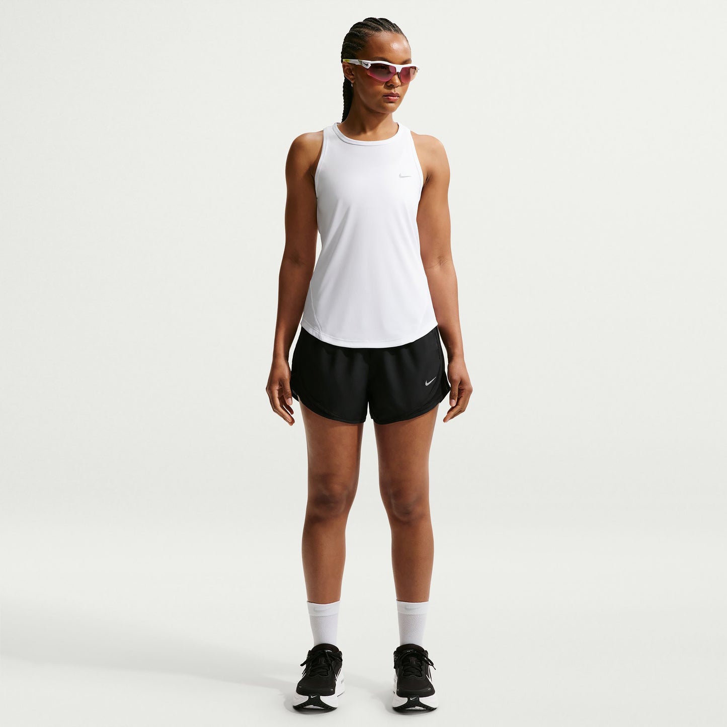 Nike Tempo  Laufshirt Damen - weiß, silber