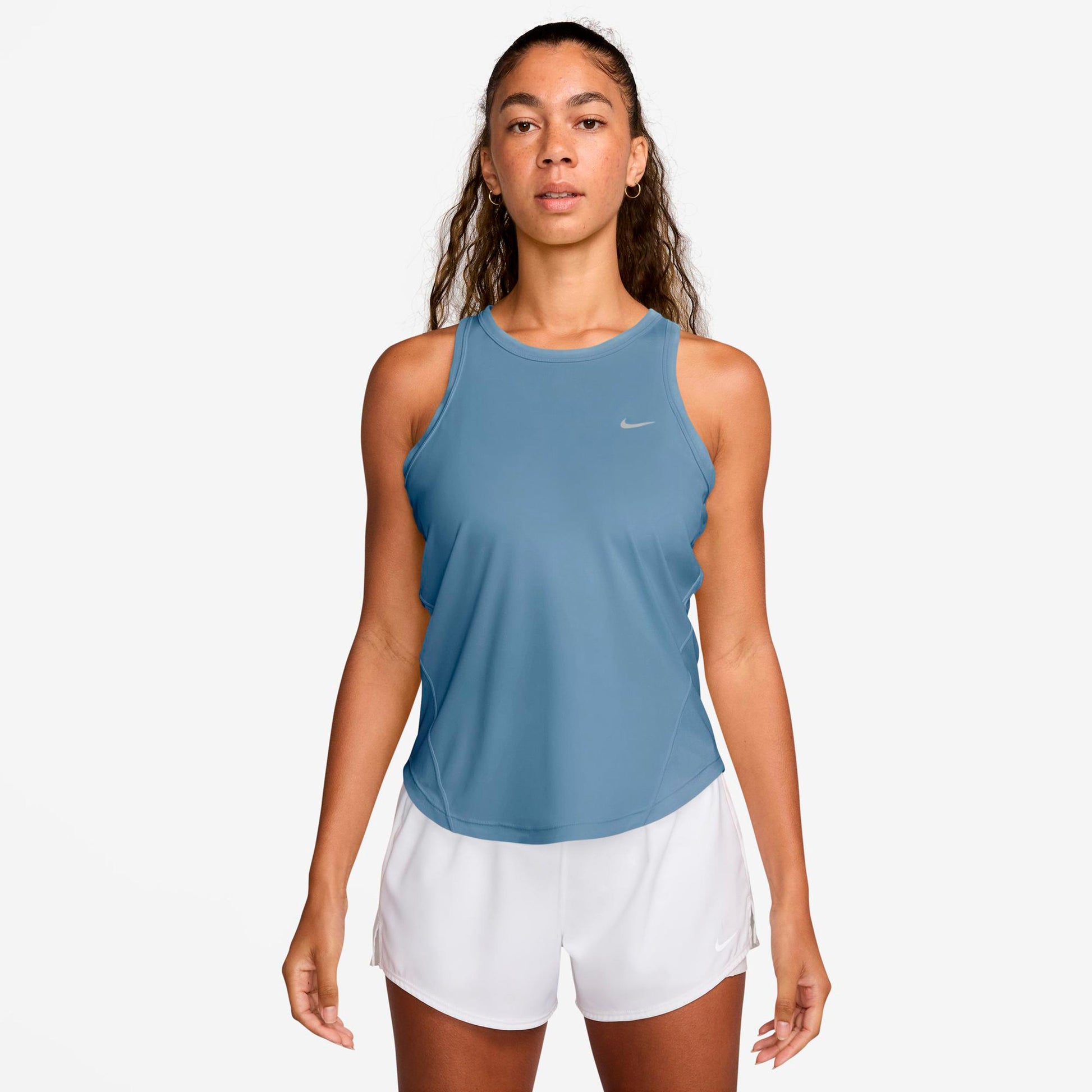 Nike Tempo  Laufshirt Damen - blau, silber