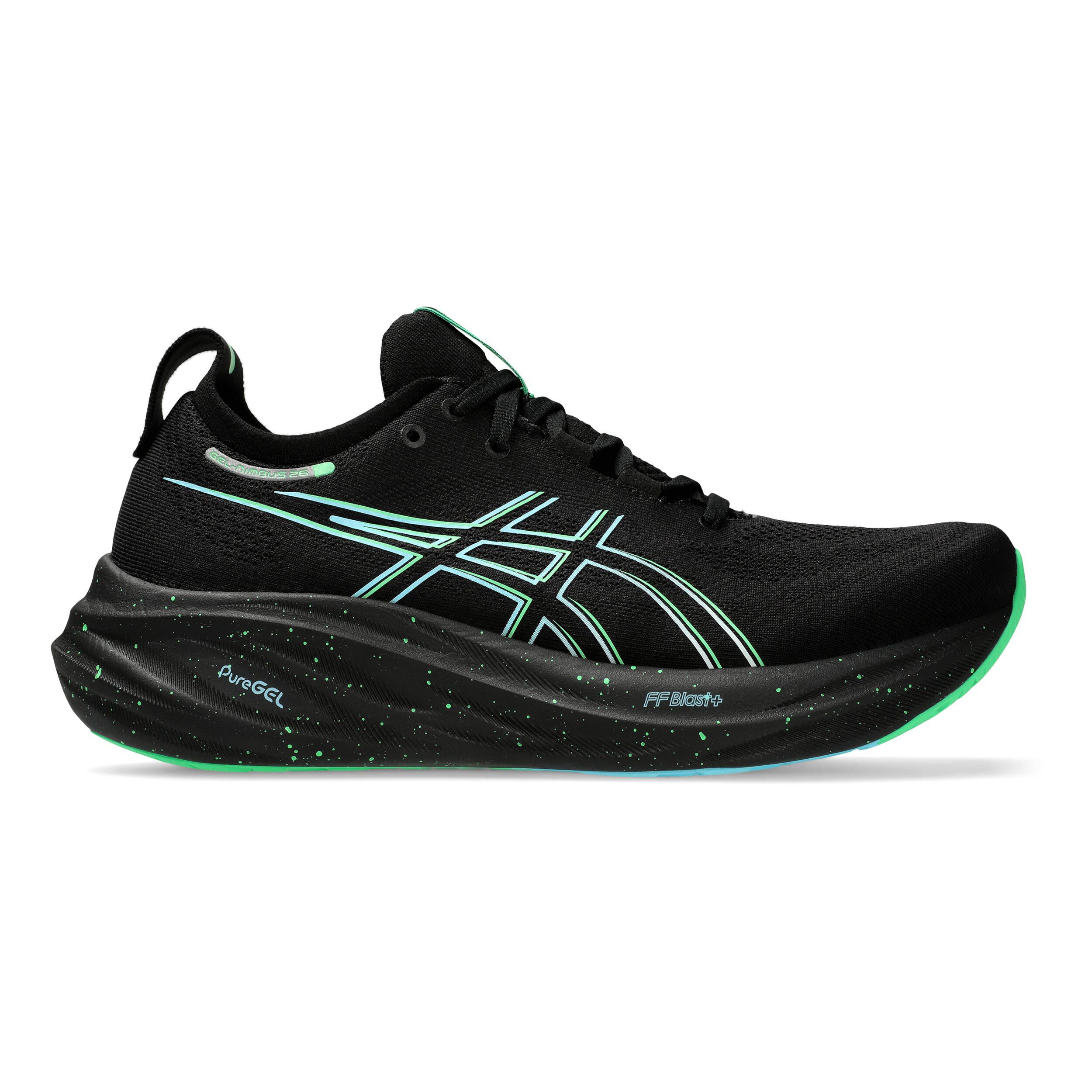 ASICS Gel Nimbus 26 Neutralschuh Herren Schwarz Neongrun online kaufen Running Point AT