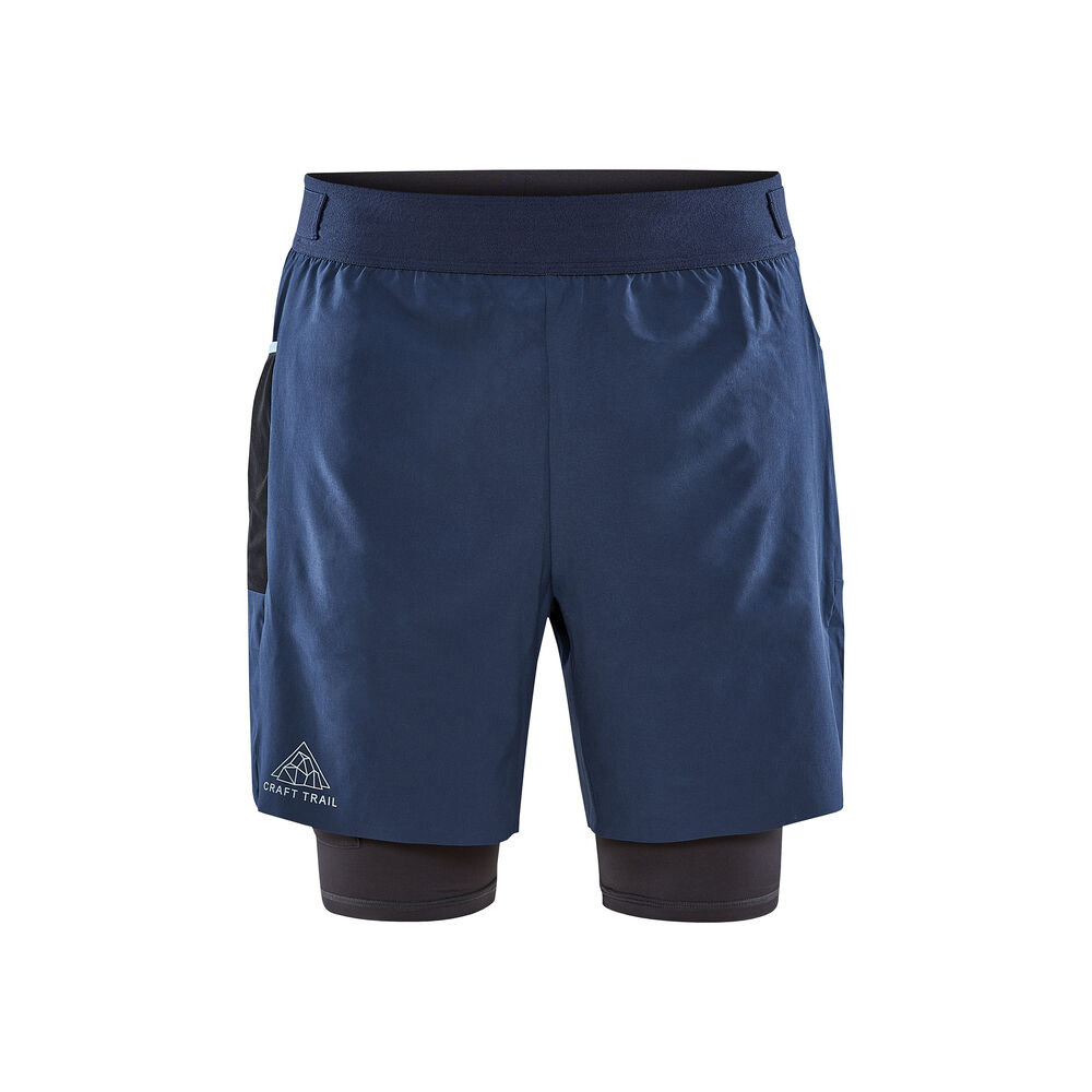 Craft Pro Trail 2in1 Shorts Herren - Blau, Grau, Größe XL