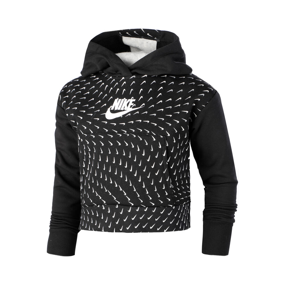 Nike Sportswear Fleece All Over Print Hoody Mädchen - Schwarz, Weiß, Größe XL