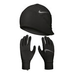 Nike Bekleidung Nike Essential Running Set Laufm&uuml;tze + Laufhandschuhe Damen-schwarz,wei&szlig;
