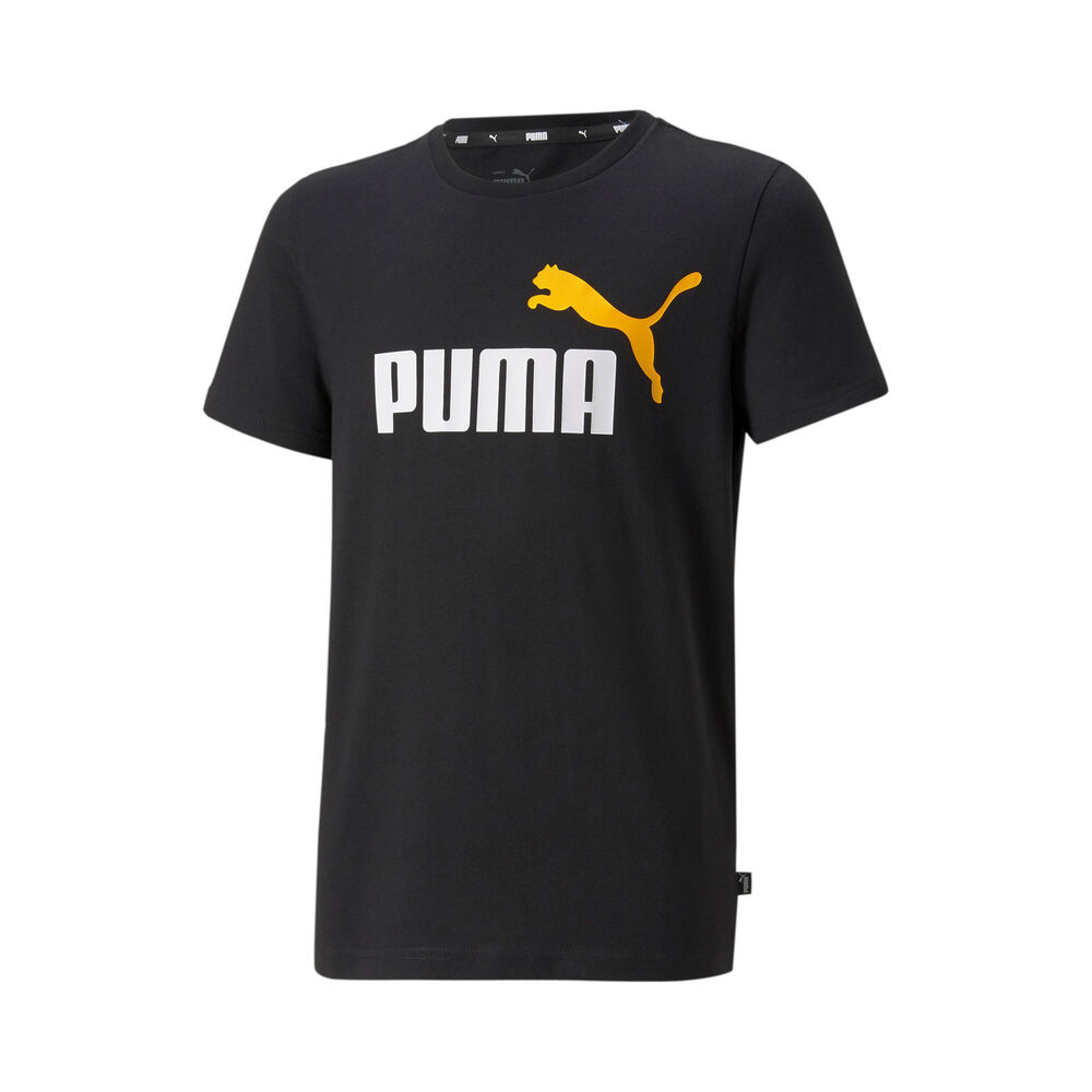Puma Essential + 2 Col Logo T-Shirt Kinder - Schwarz, Gold, Größe L