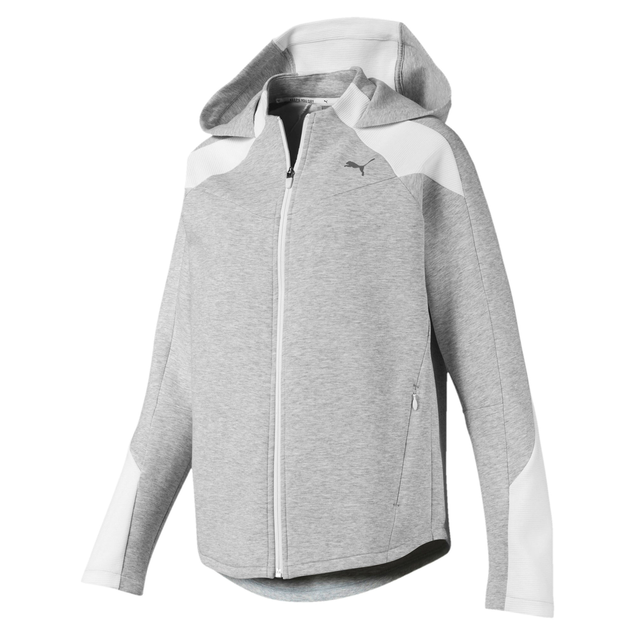 Evostripe Sweatjacke Damen Hellgrau Wei