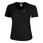 ASICS Bekleidung ASICS Road V-Neck Laufshirt Damen-Schwarz