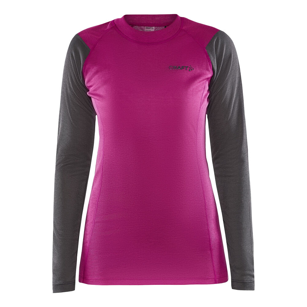 Craft Core Warm Baselayer Longsleeve Damen - Berry, Grau, Größe XL