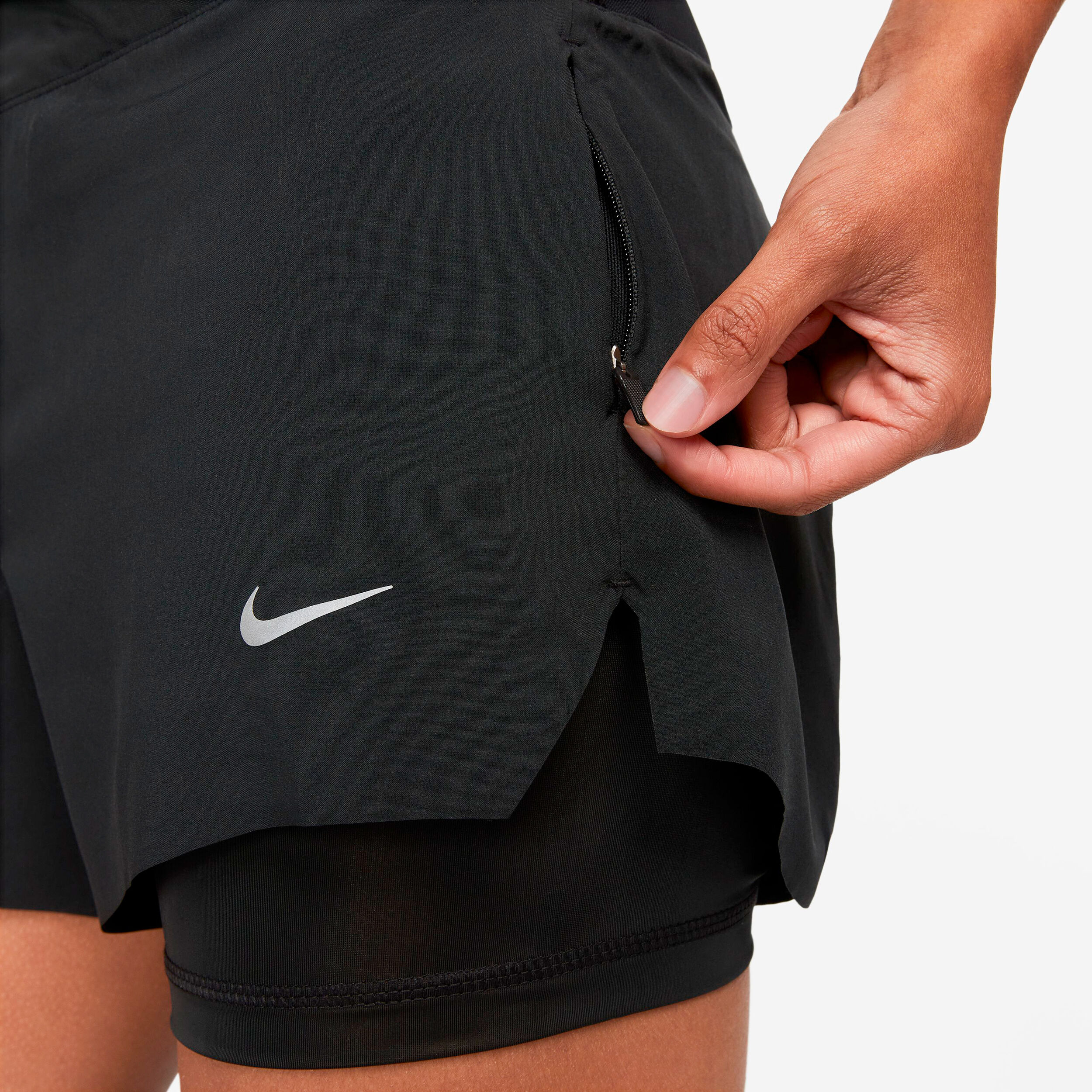 Nike Dri Fit Swift Mid Rise 3in 2in1 Shorts Damen Schwarz online kaufen Running Point AT