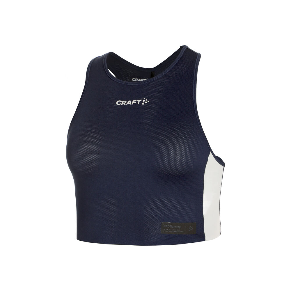 Craft Pro Hypervent Cropped Laufshirt Damen - Dunkelblau, Größe S