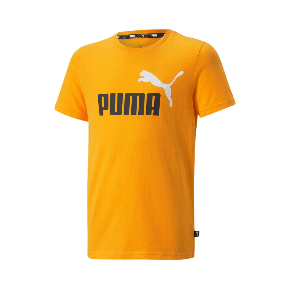 Puma Essential + 2 Col Logo T-Shirt Kinder - Orange, Schwarz, Größe 176